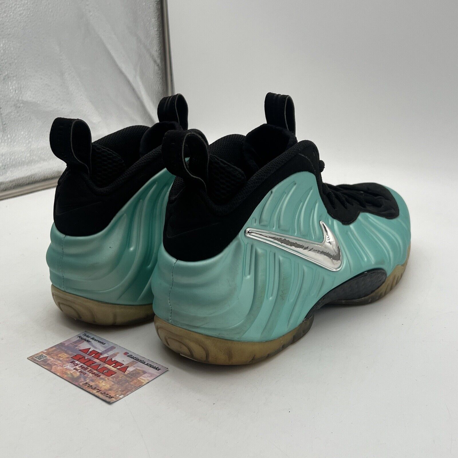 Size 11 - Nike Air Foamposite Pro Island Green Black Suede Silver (624041-303)