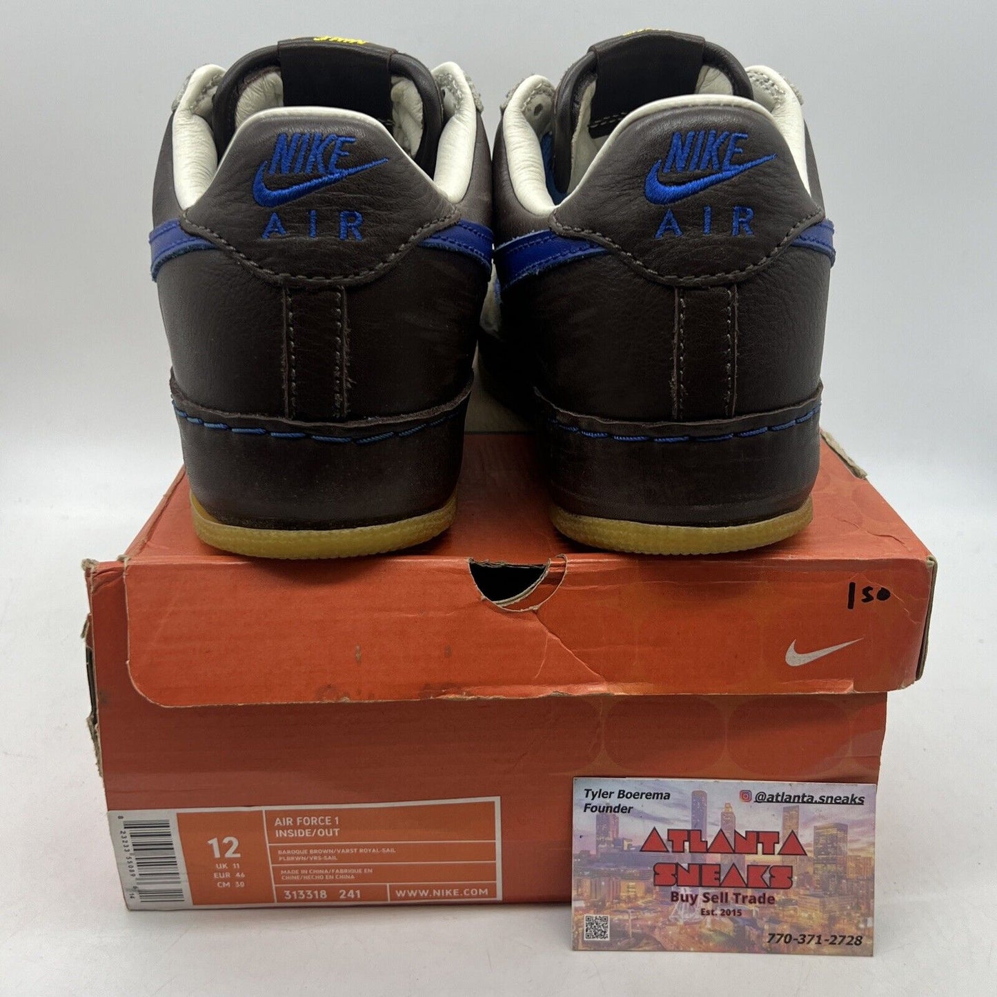 Size 12 - Nike Air Force 1 Inside/Out Brown Blue Leather (313318-241)