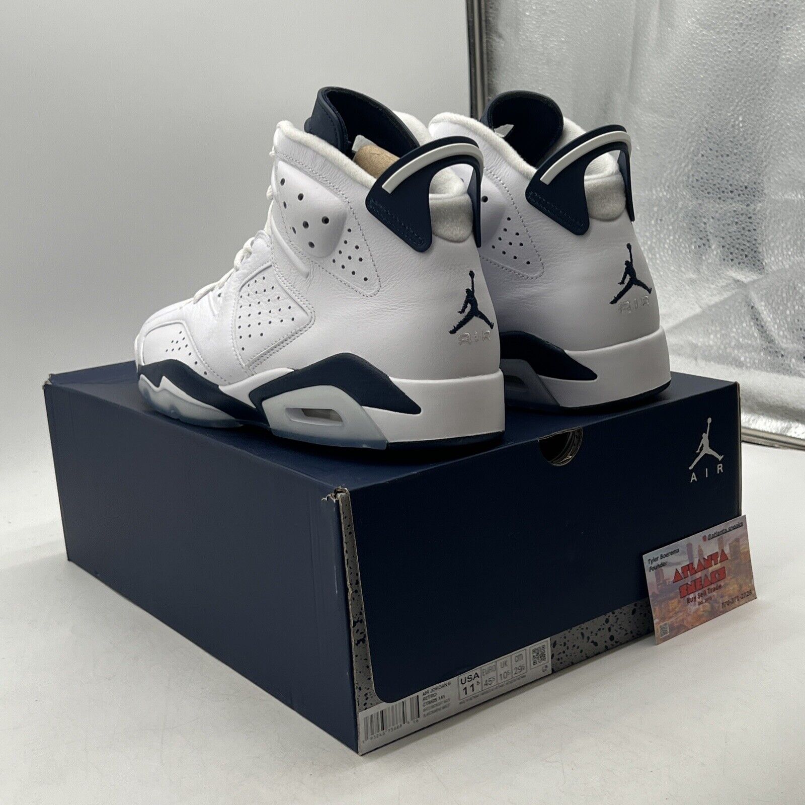 Size 11.5 - Jordan 6 Retro Midnight Navy White Leather (CT8529-141)