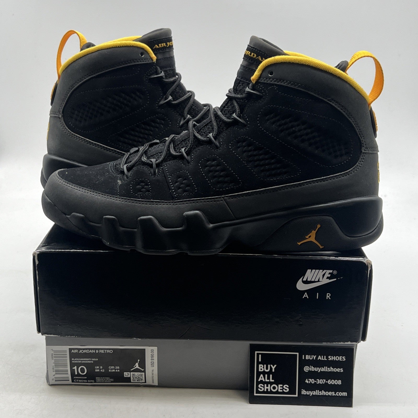 Size 10 - Air Jordan 9 Retro Black (CT8019-070)