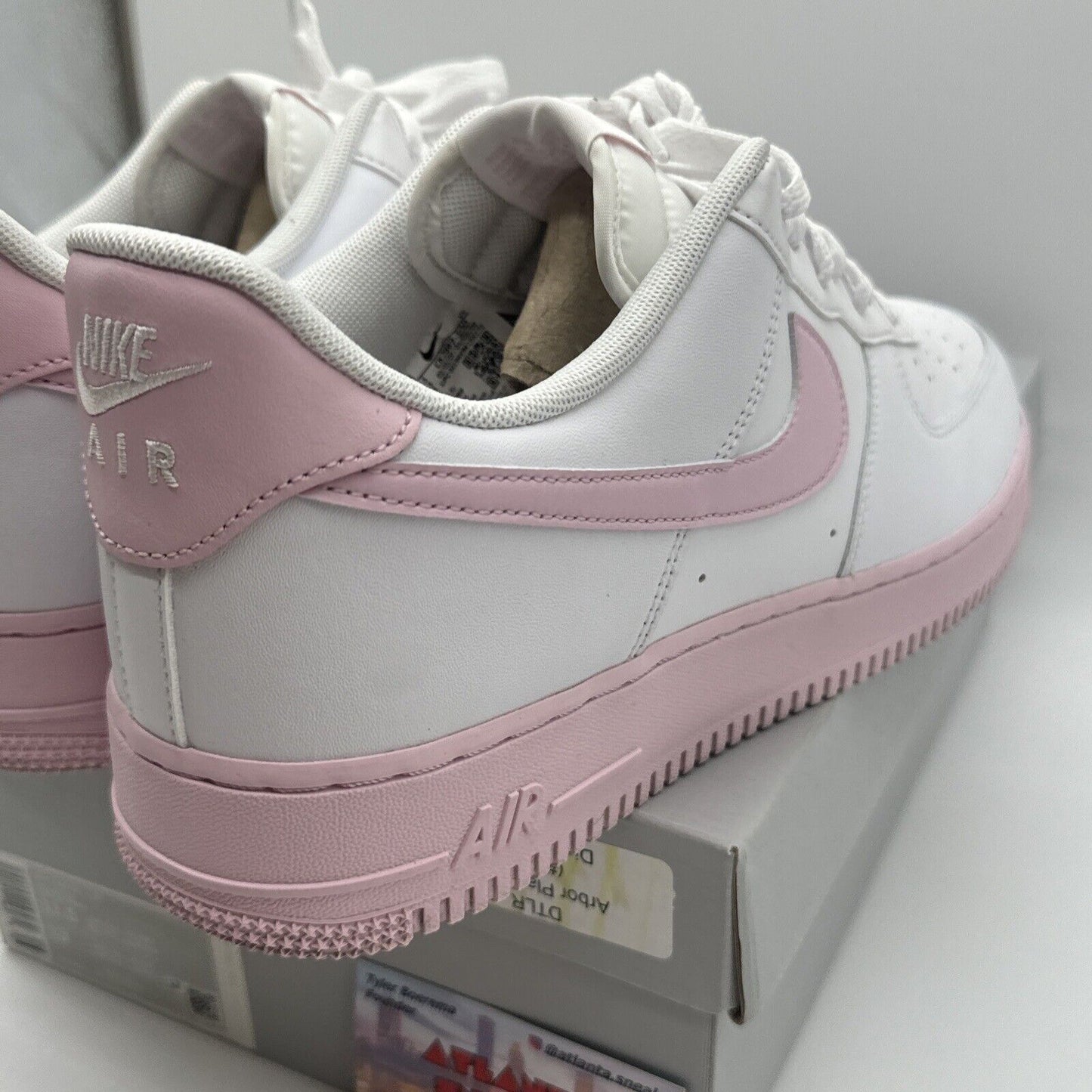 Size 11.5 - Nike Air Force 1 '07 Low White Pink Sole Leather Easter Rare Colorwa