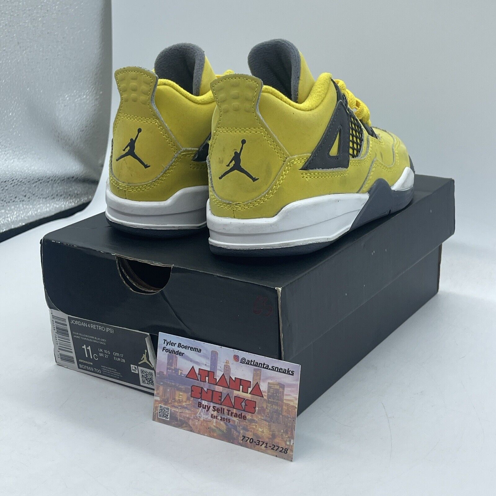 Size 11 (PS) - Jordan 4 Retro 2021 Mid Lightning White Suede (BQ7669-700)