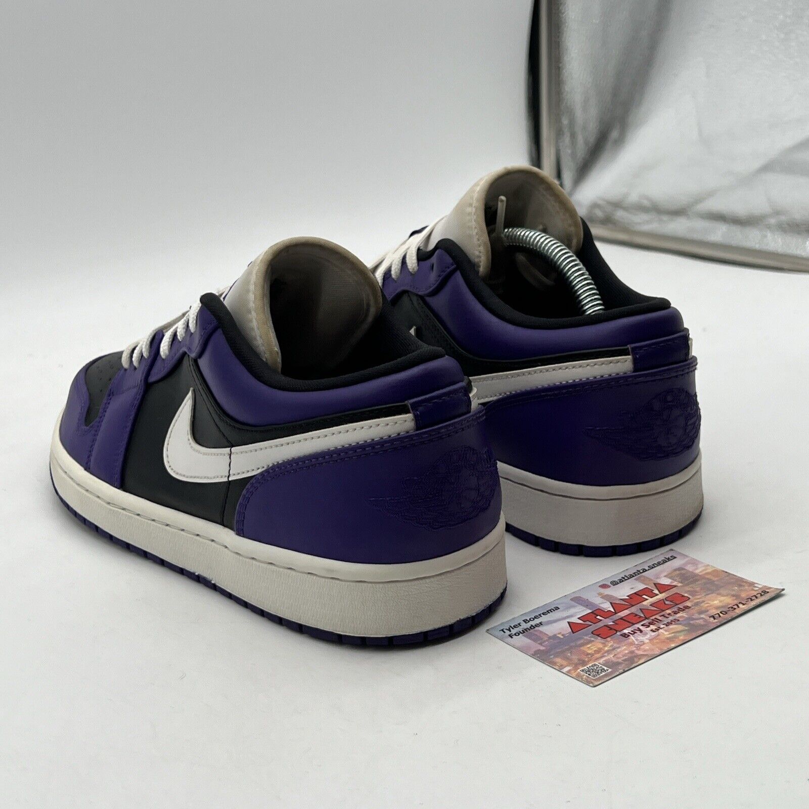 Size 8.5 - Air Jordan 1 Low Court Purple Black White Leather (553558-501)