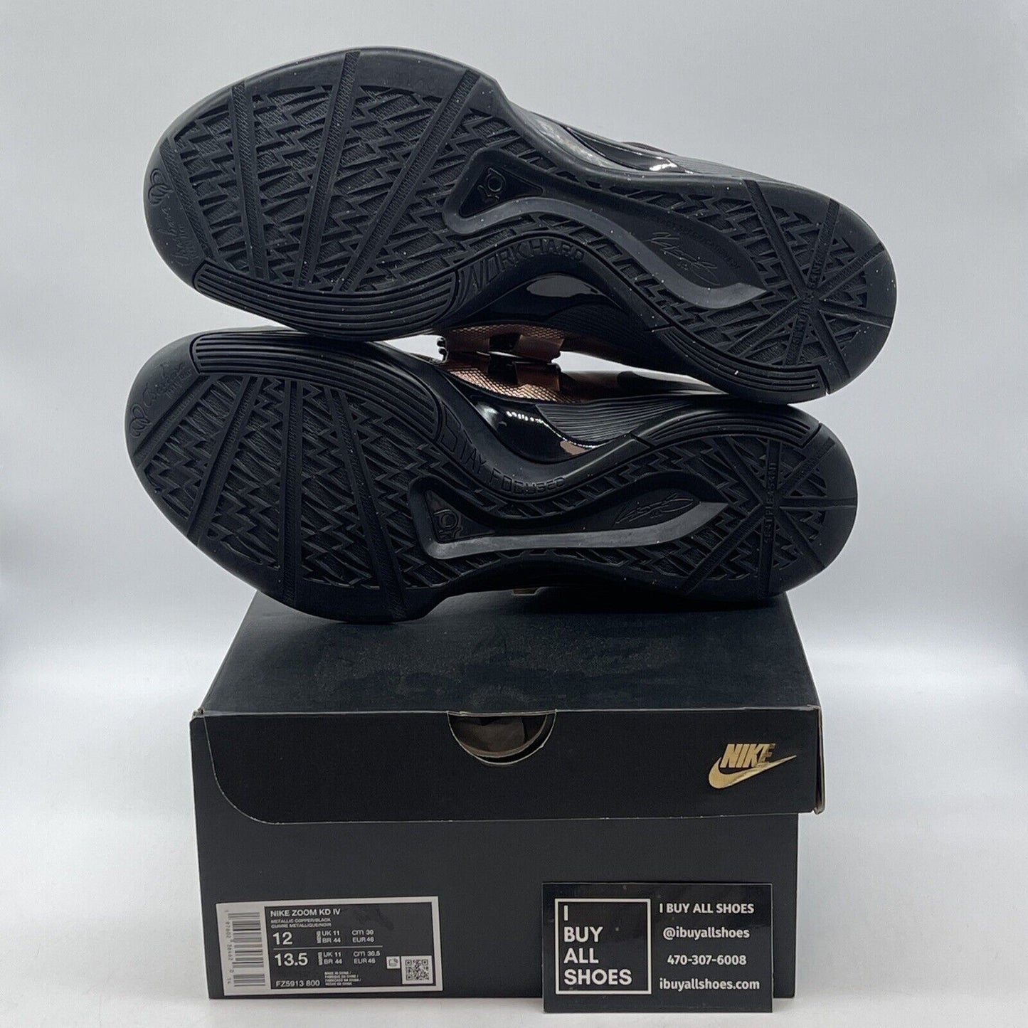Size 12 - Nike Zoom KD 4 2024 Christmas Rose Gold Black Leather (FZ5913-800)