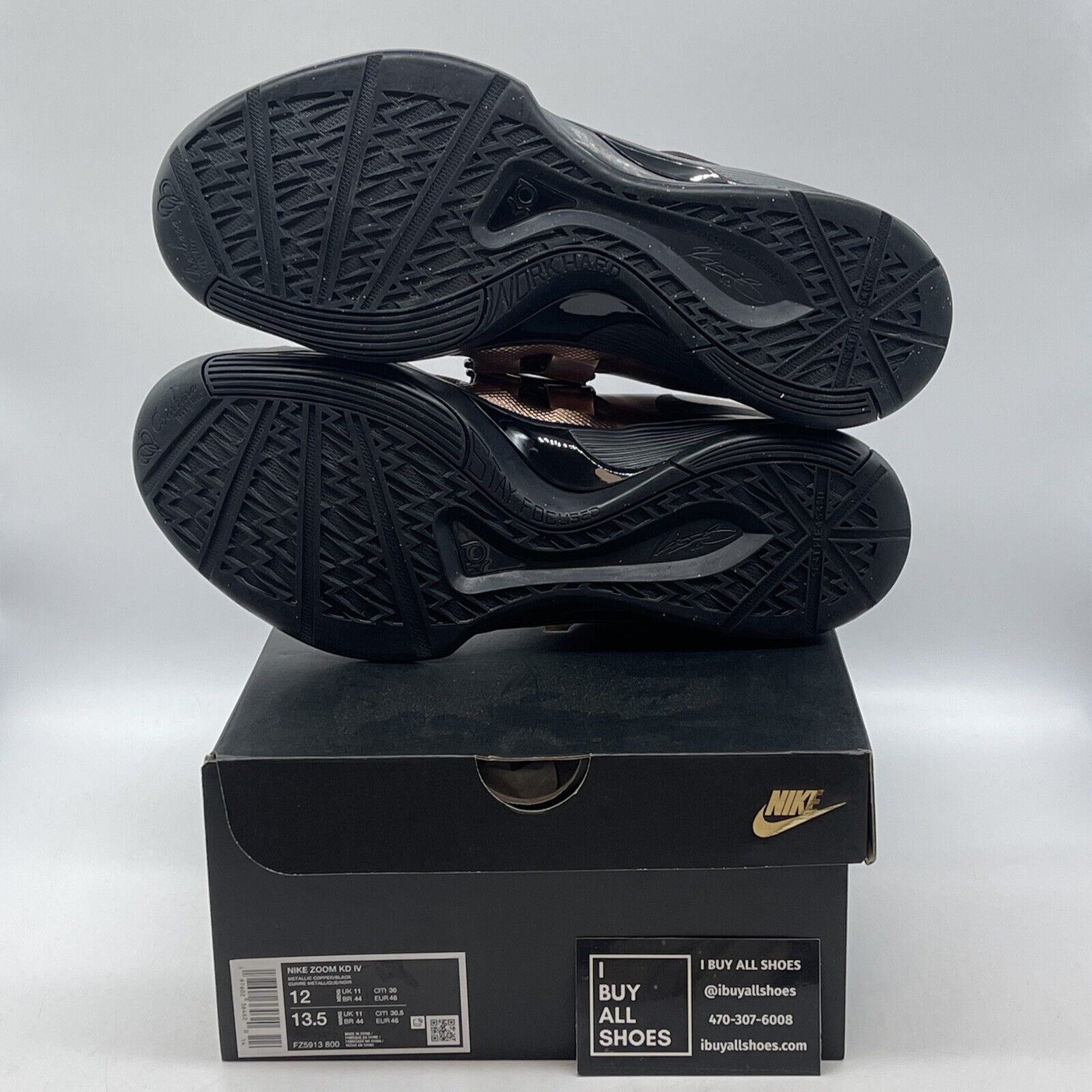 Size 12 - Nike Zoom KD 4 2024 Christmas Rose Gold Black Leather (FZ5913-800)