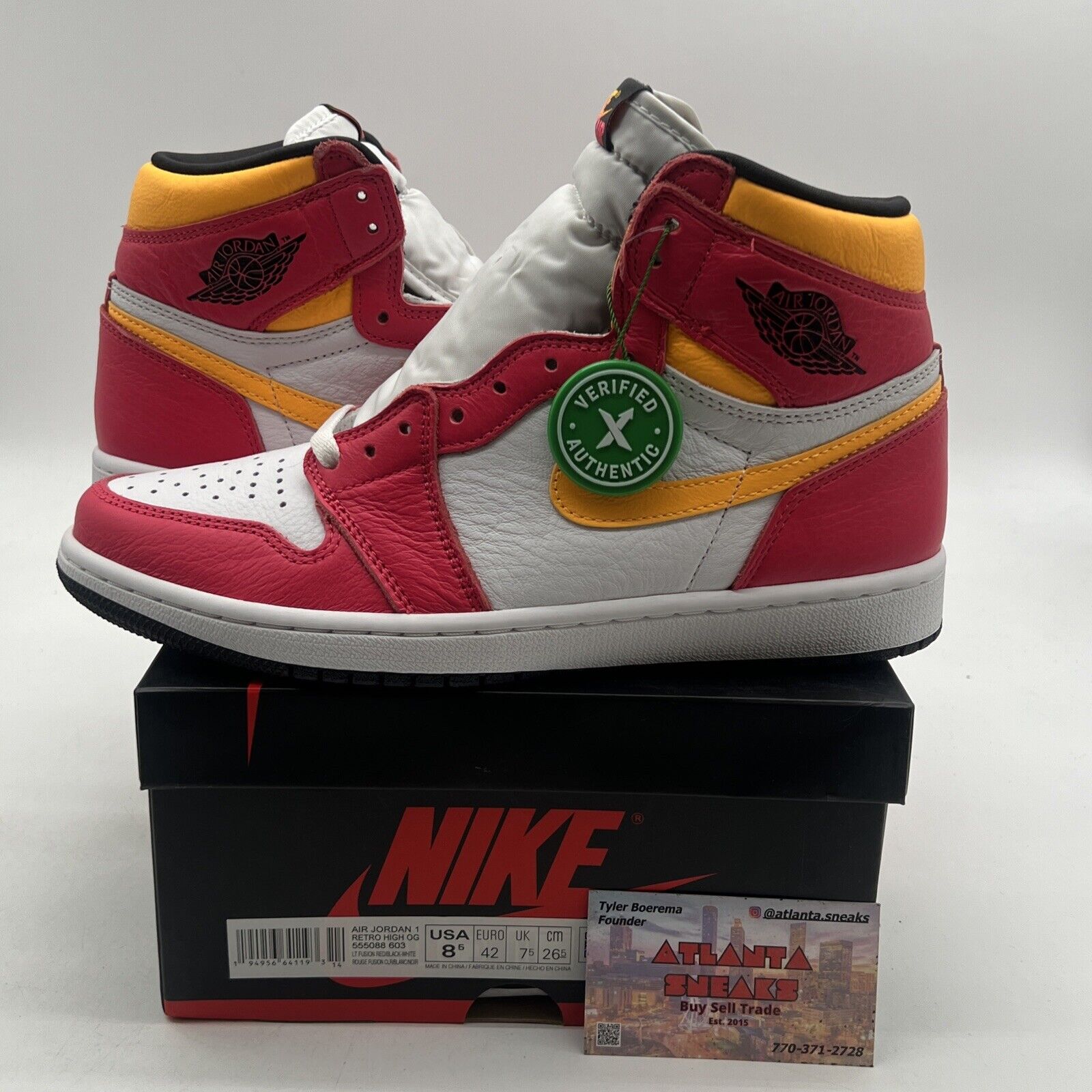 Size 8.5 - Air Jordan 1 Retro High OG Light Fusion Red 2021 (555088-603)