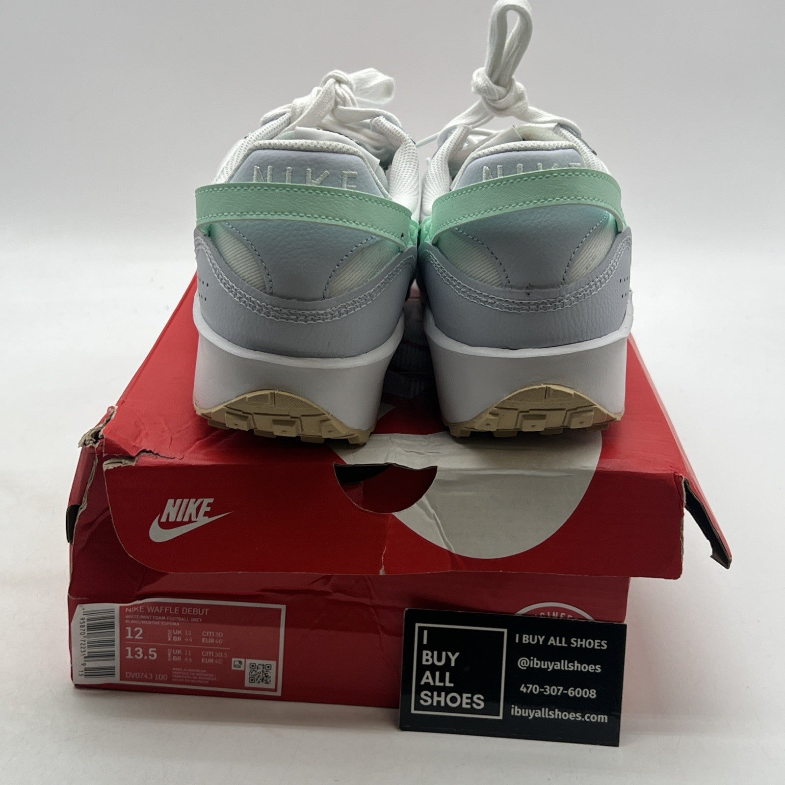 Size 12 - Nike Waffle Debut White Mint Foam Gum (DV0743-100)