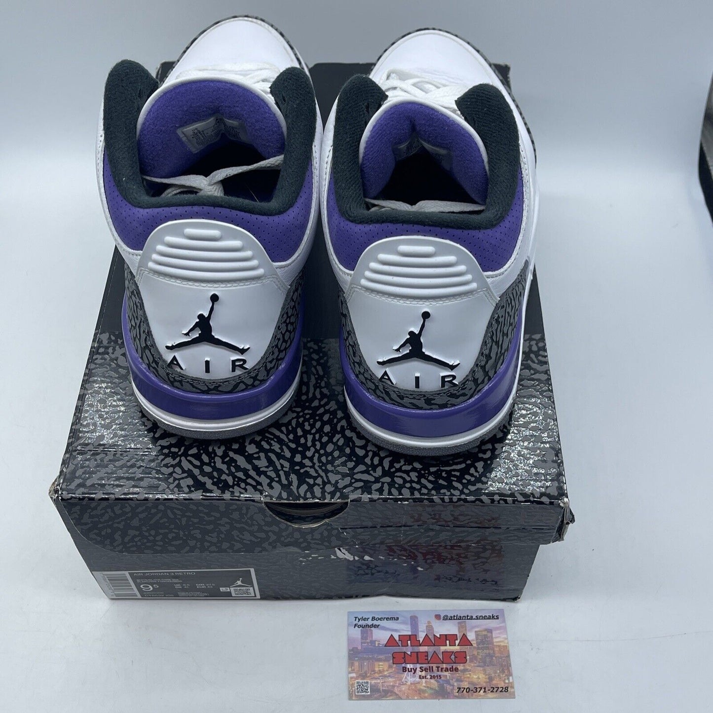Size 9.5 - Jordan 3 Retro Mid Dark Iris Purple White Leather (CT8532-105)