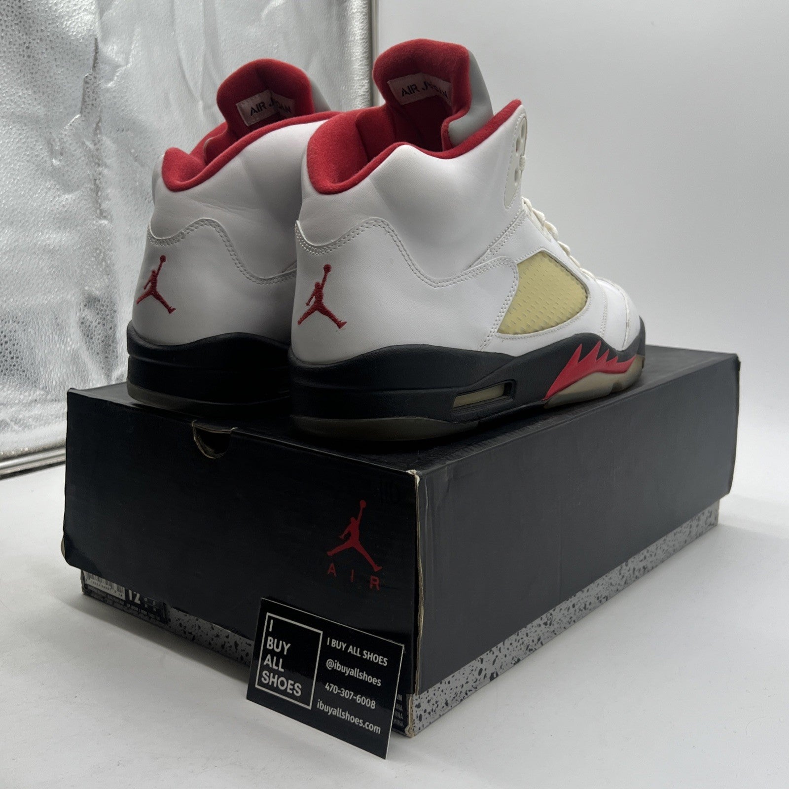 Size 12 - Air Jordan 5 Retro 2013 White Fire Red (136027-100)