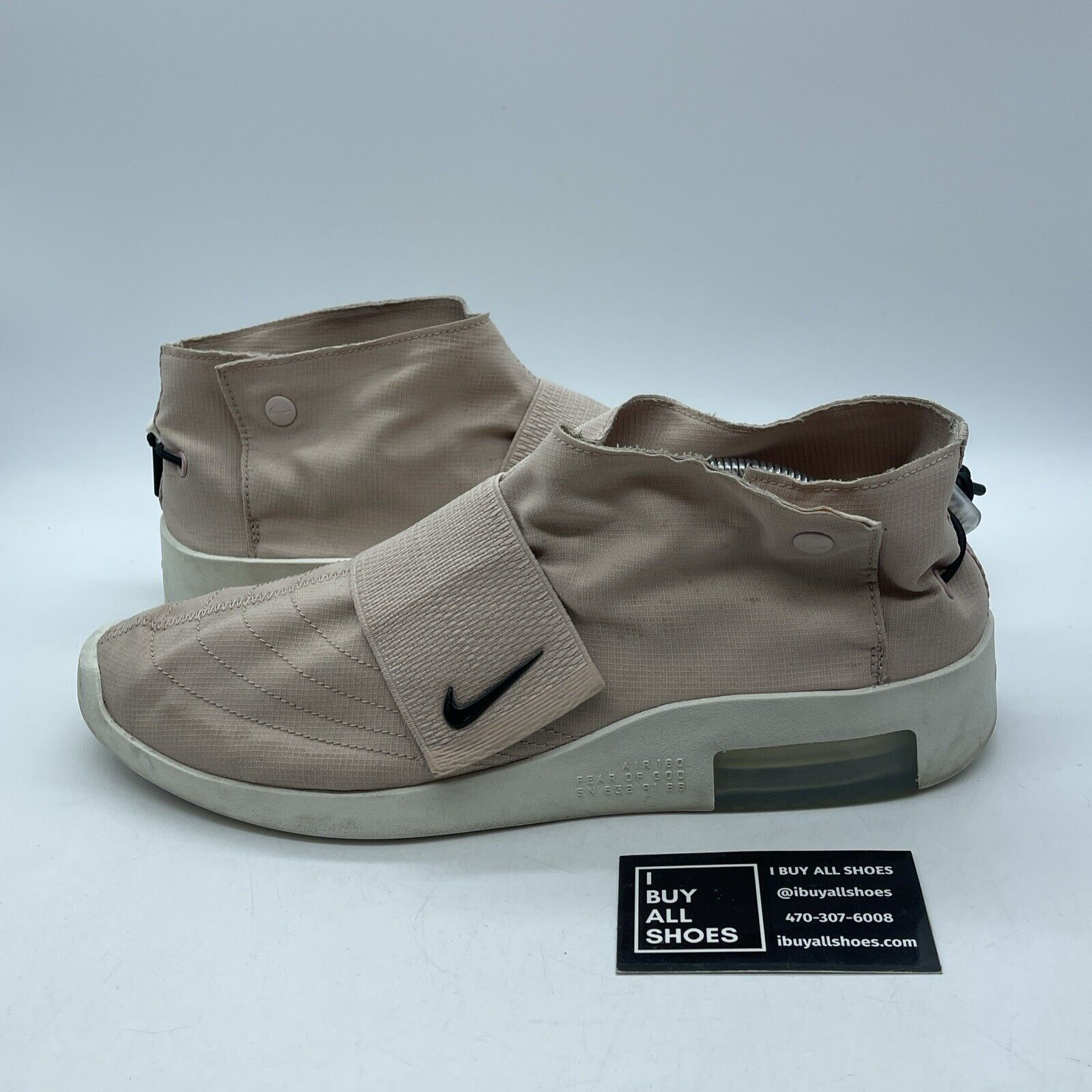 Size 12 - Nike Air Fear of God Moc Particle Beige Pink White Suede (AT8086-200)