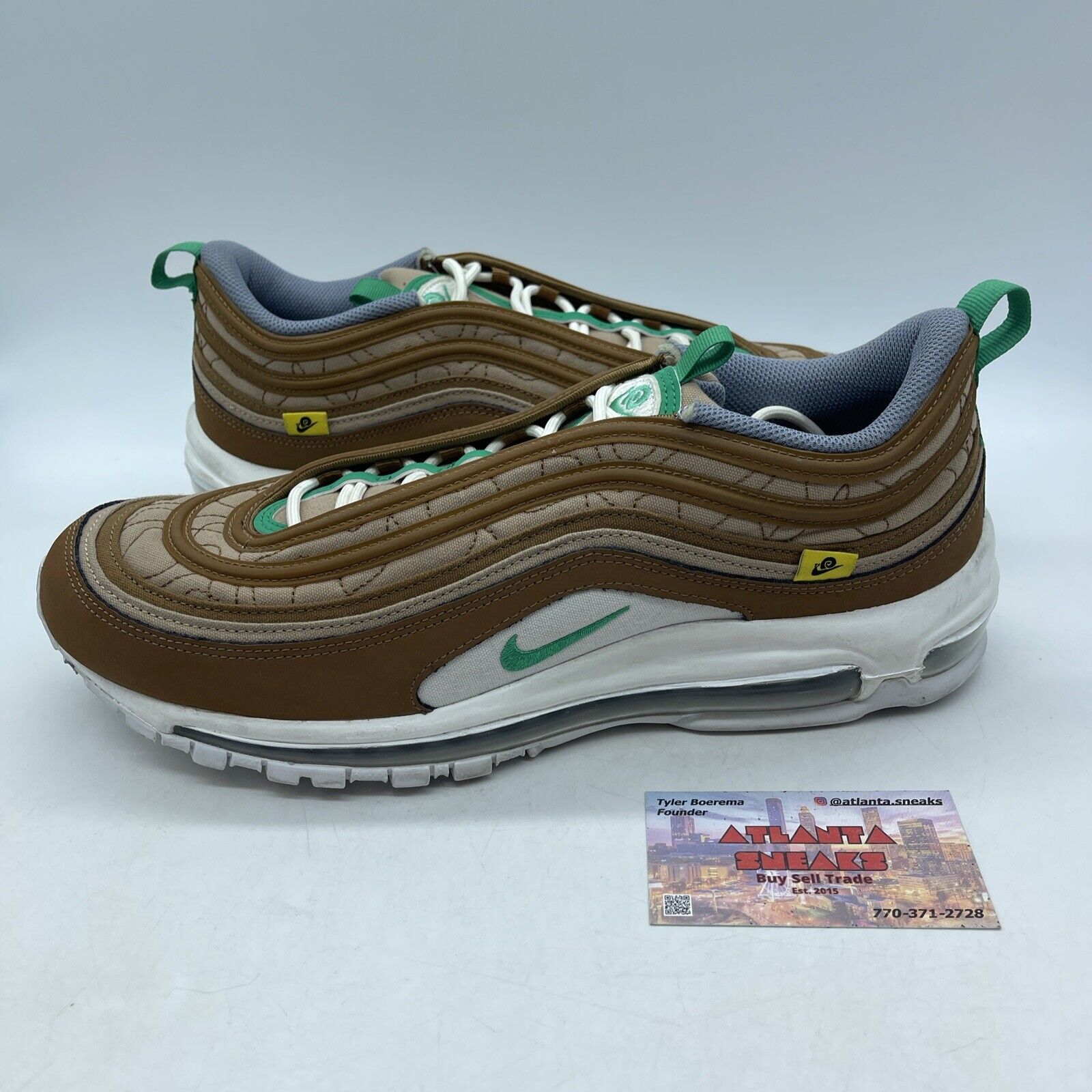 Size 12 - Nike Air Max 97 SE Moving Company Brown Green White Suede (DV2621-200)