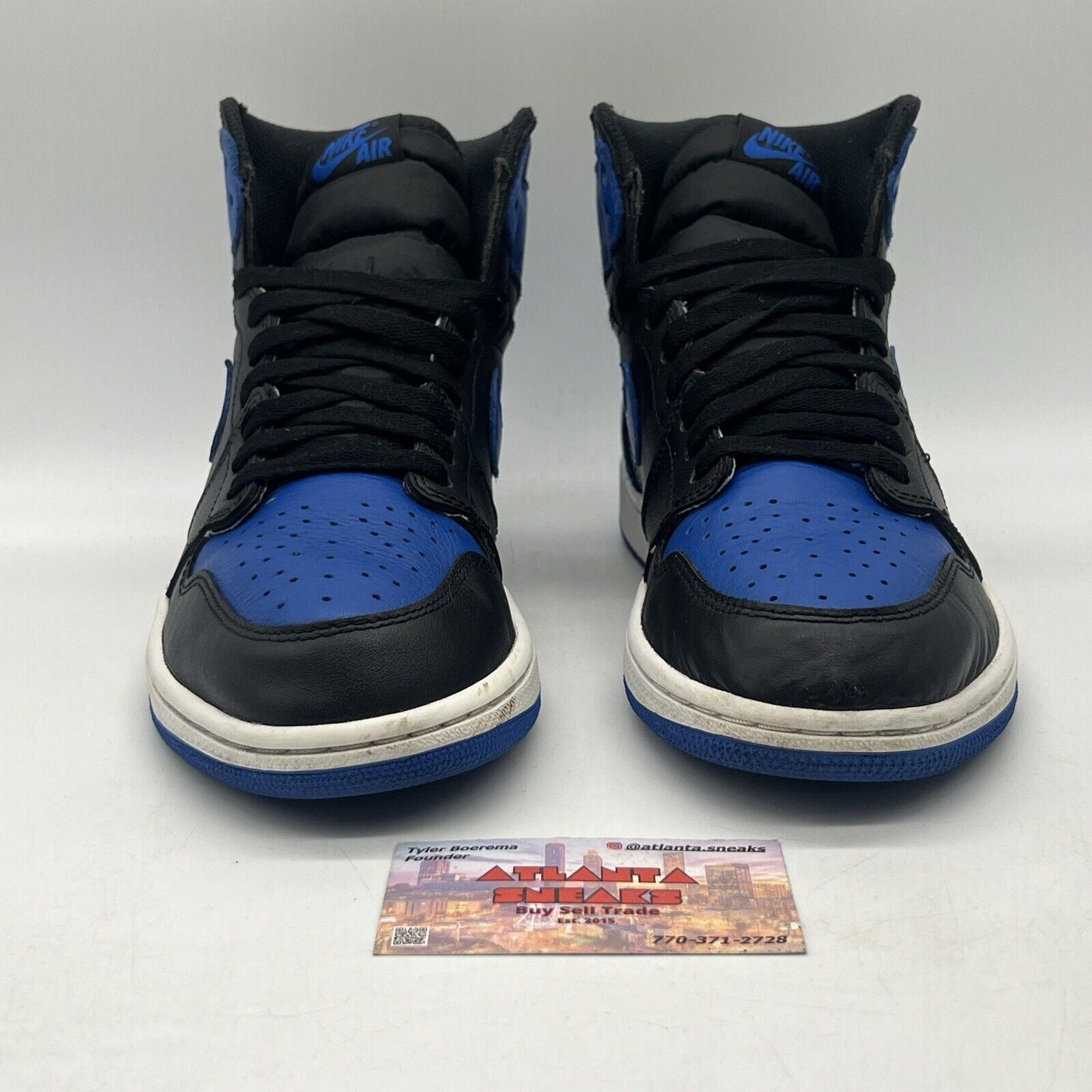 Size 9.5 - Jordan 1 Retro OG High Royal Black Blue White Leather (555088-007)