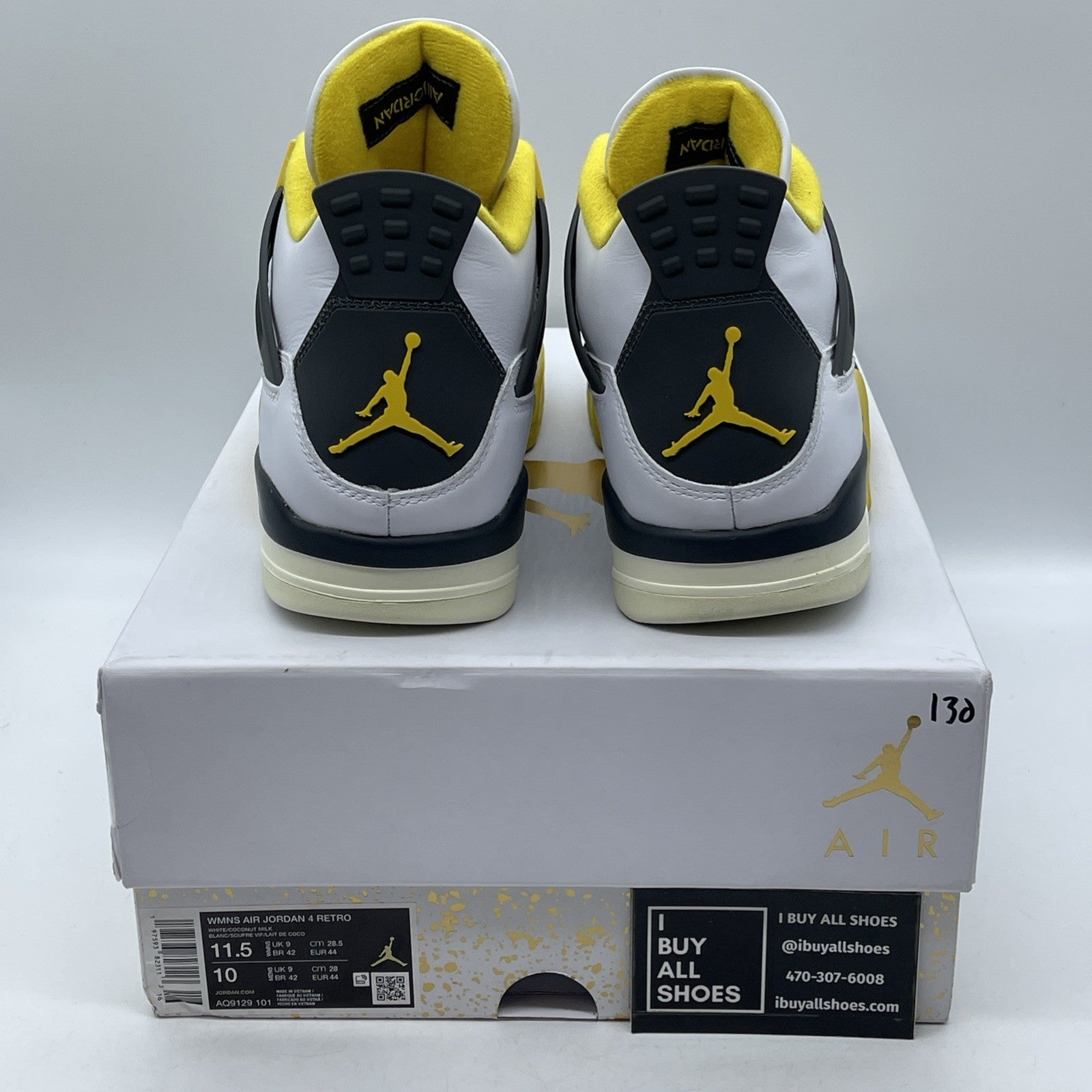 Size 11.5W - Air Jordan 4 Retro Vivid Sulfur (AQ9129-101h)
