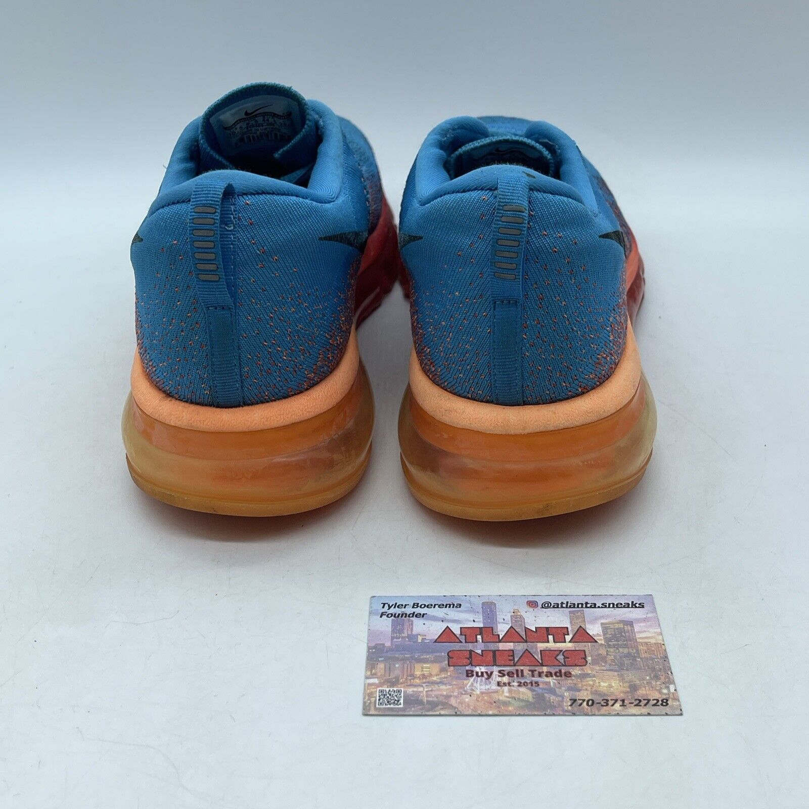 Size 10.5 - Nike Flyknit Max Vivid Blue Orange Red Suede (620469-406)