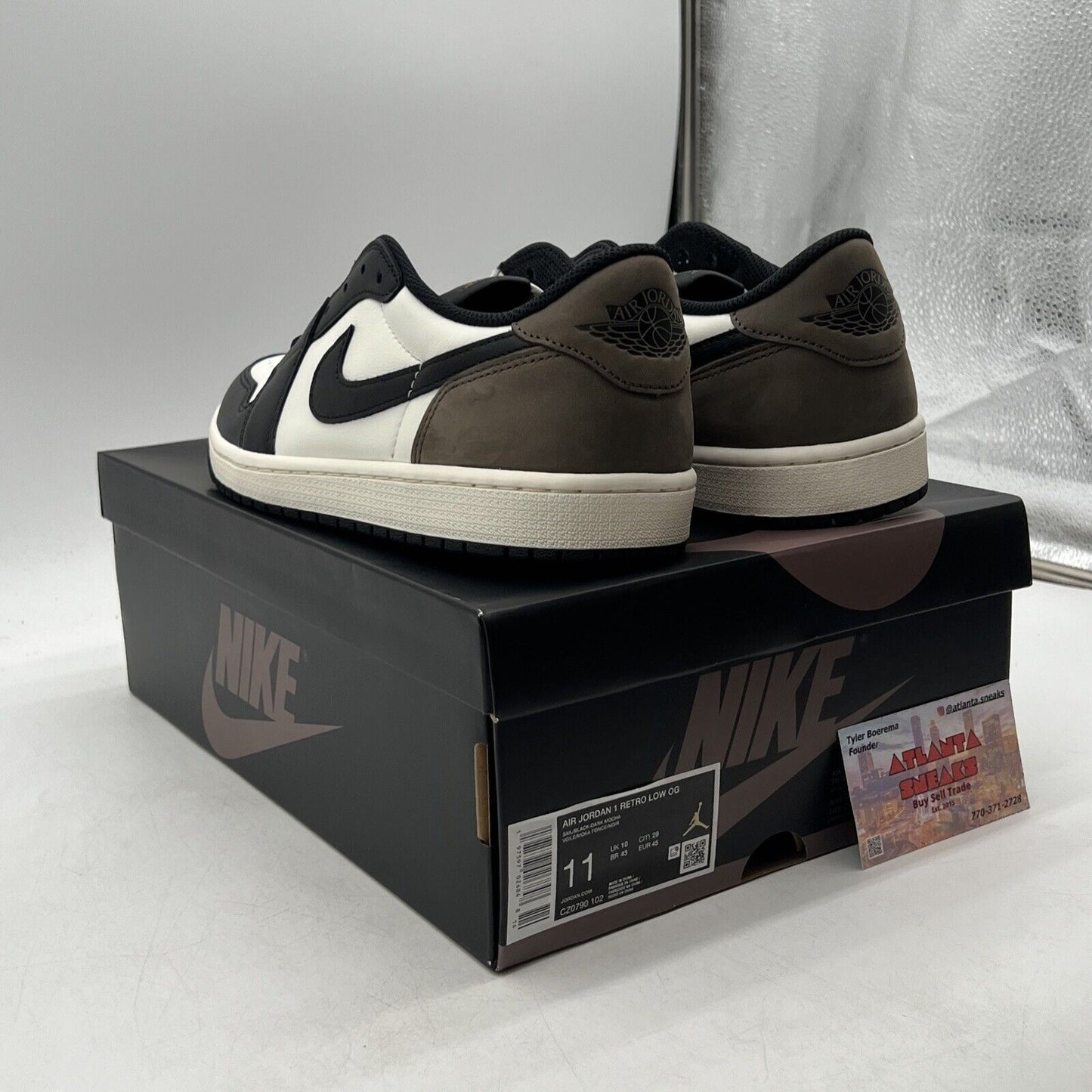 Size 11 - Air Jordan 1 Retro OG Low Mocha Black White Leather (CZ0790-102)