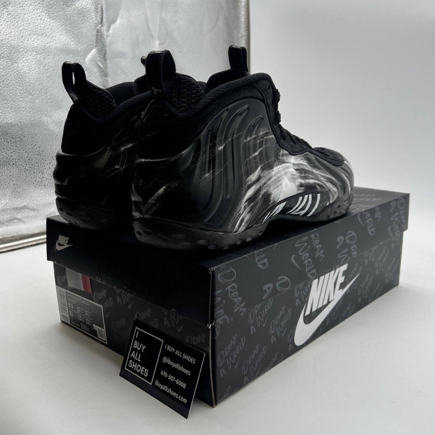 Size 9.5 - Nike Air Foamposite One QS Dream A World - Black (DM0115-002)