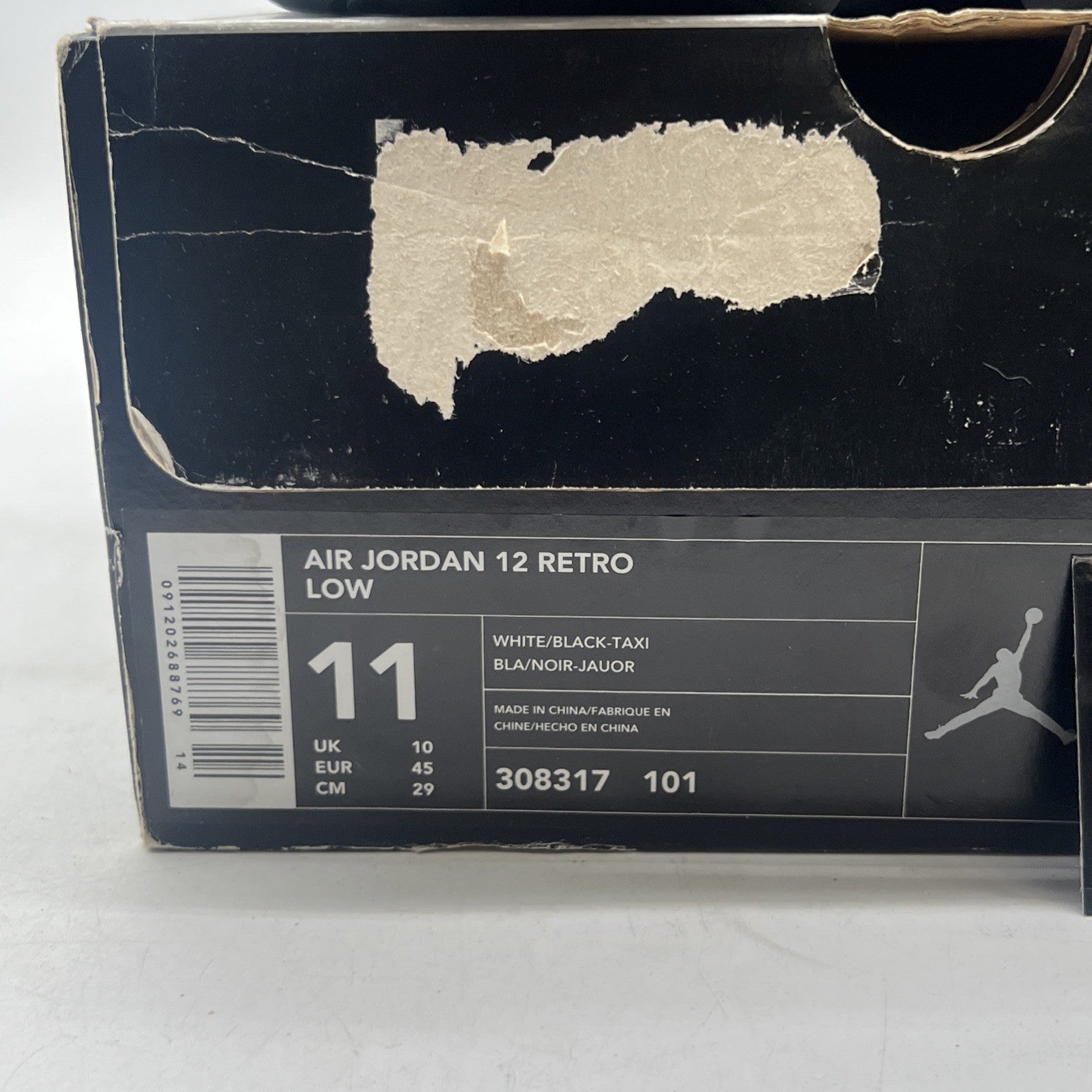 Size 11 - Air Jordan 12 Retro 2004 Low Taxi (308317-101)