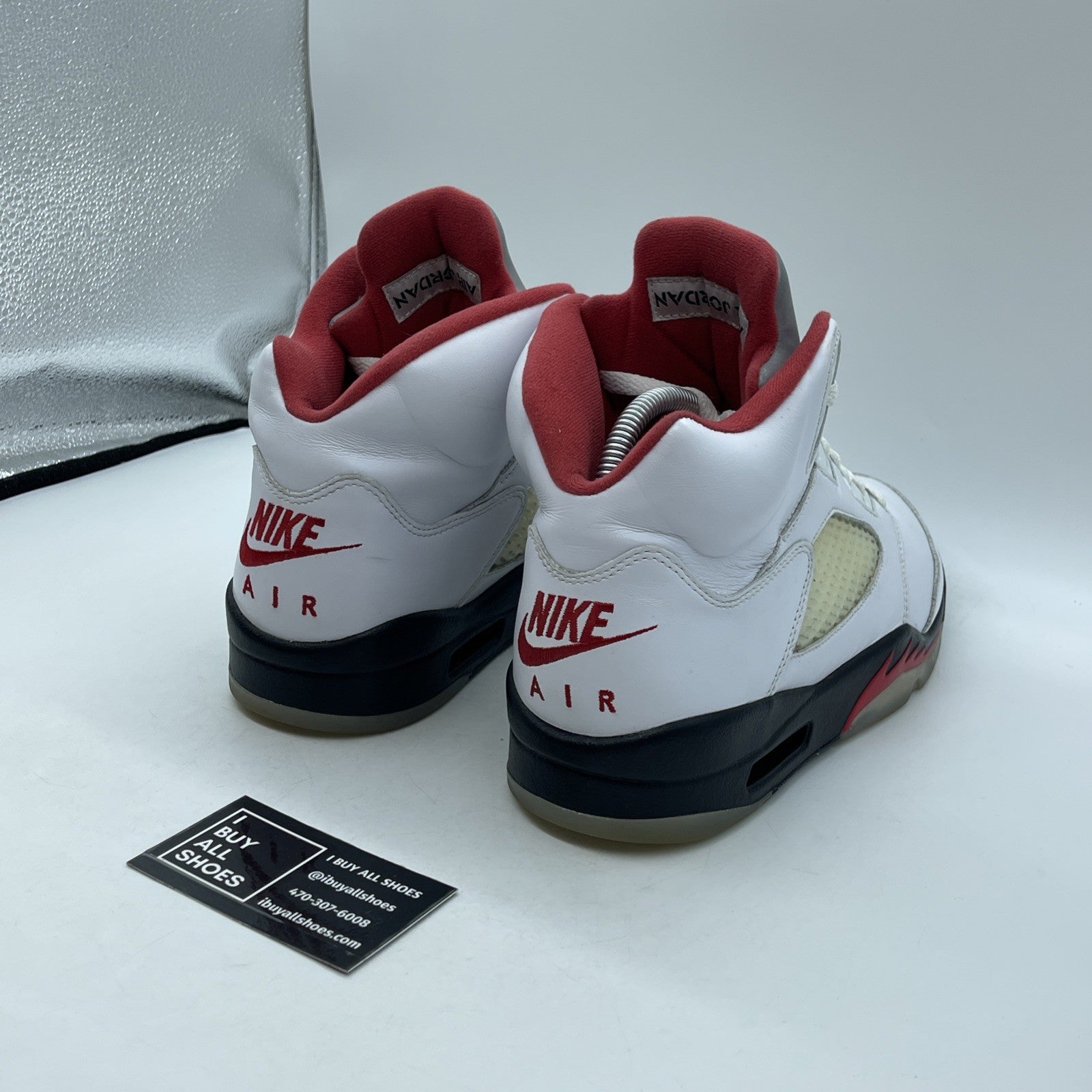 Size 9.5 - Jordan 5 Retro Mid Fire Red White Black Leather (DA1911-102)