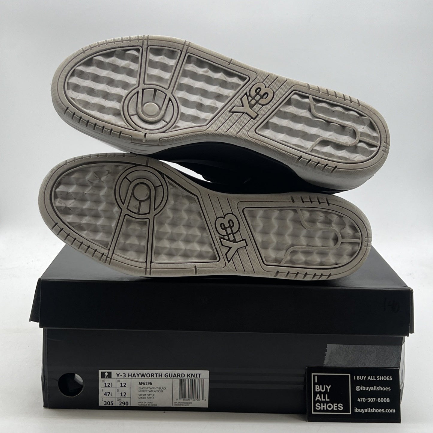 Size 12.5 - Adidas Y-3 Hayworth Guard Knit  BLK WHT (AF6296)