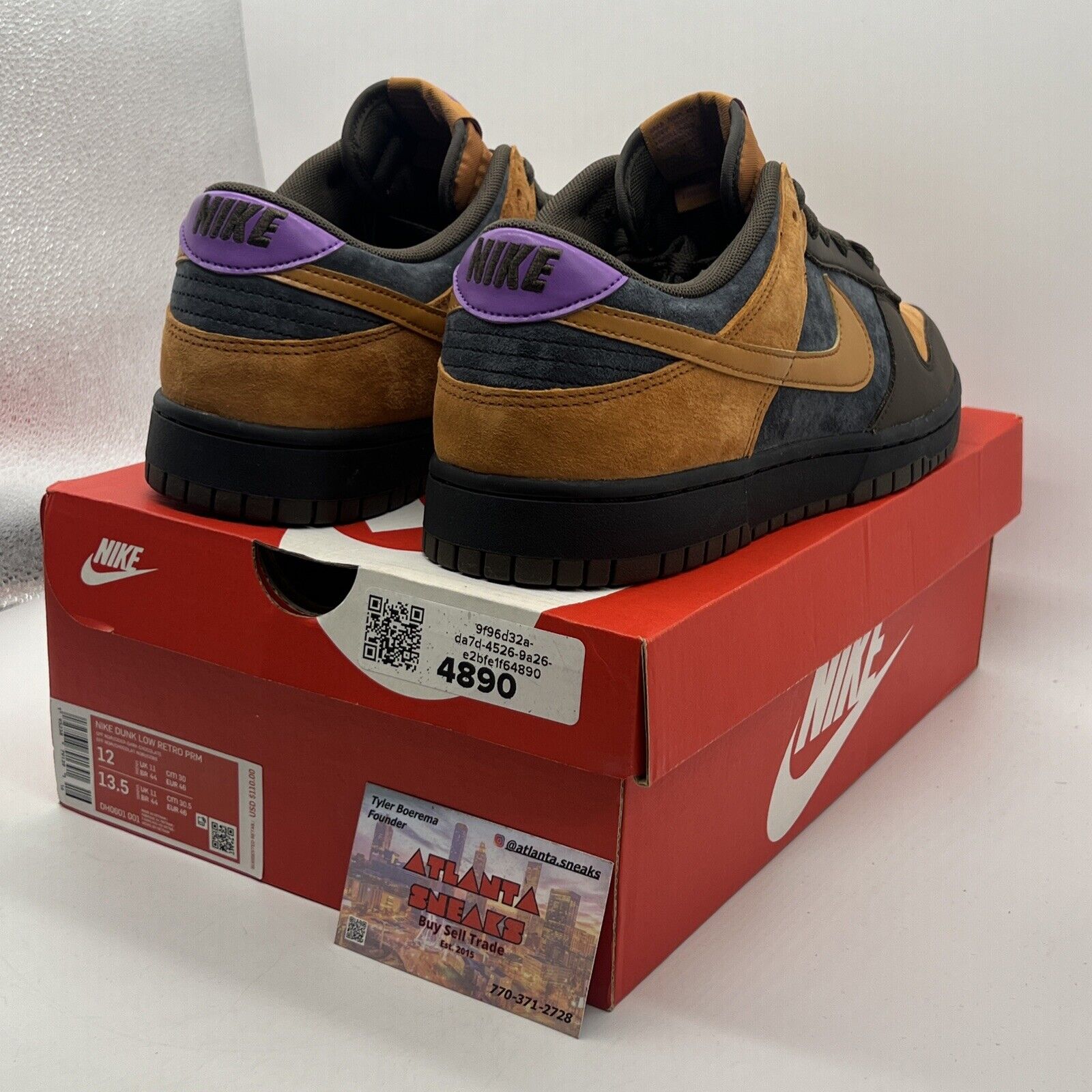 Size 12 - Nike Dunk Premium Low Cider Brown Purple Suede (DH0601-001)