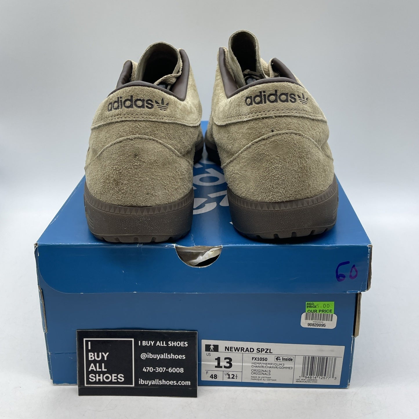 Size 13 - Adidas Newrad SPZL Hemp Gum (FX1050)
