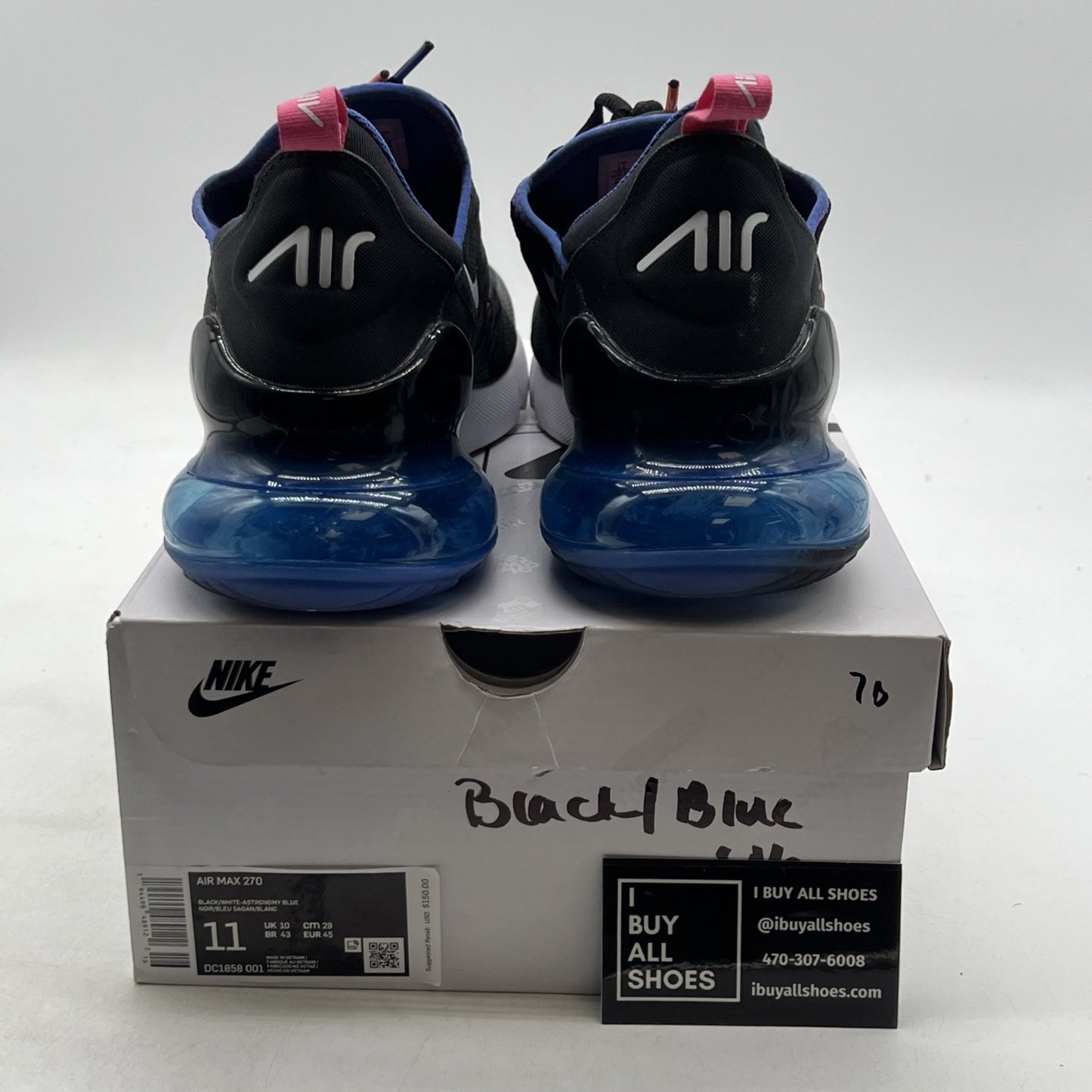 Size 11 - Nike Air Max 270 Black Astronomy Blue (DC1858-001)
