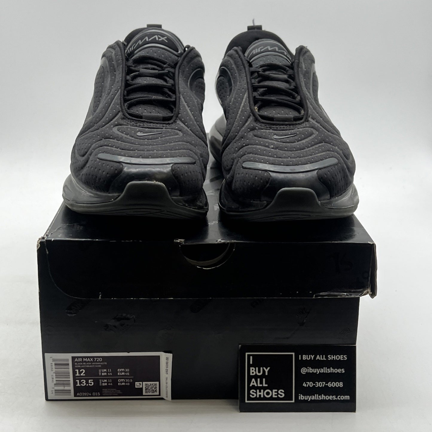 Size 12 - Nike Air Max 720 Triple Black (AO2924-015)