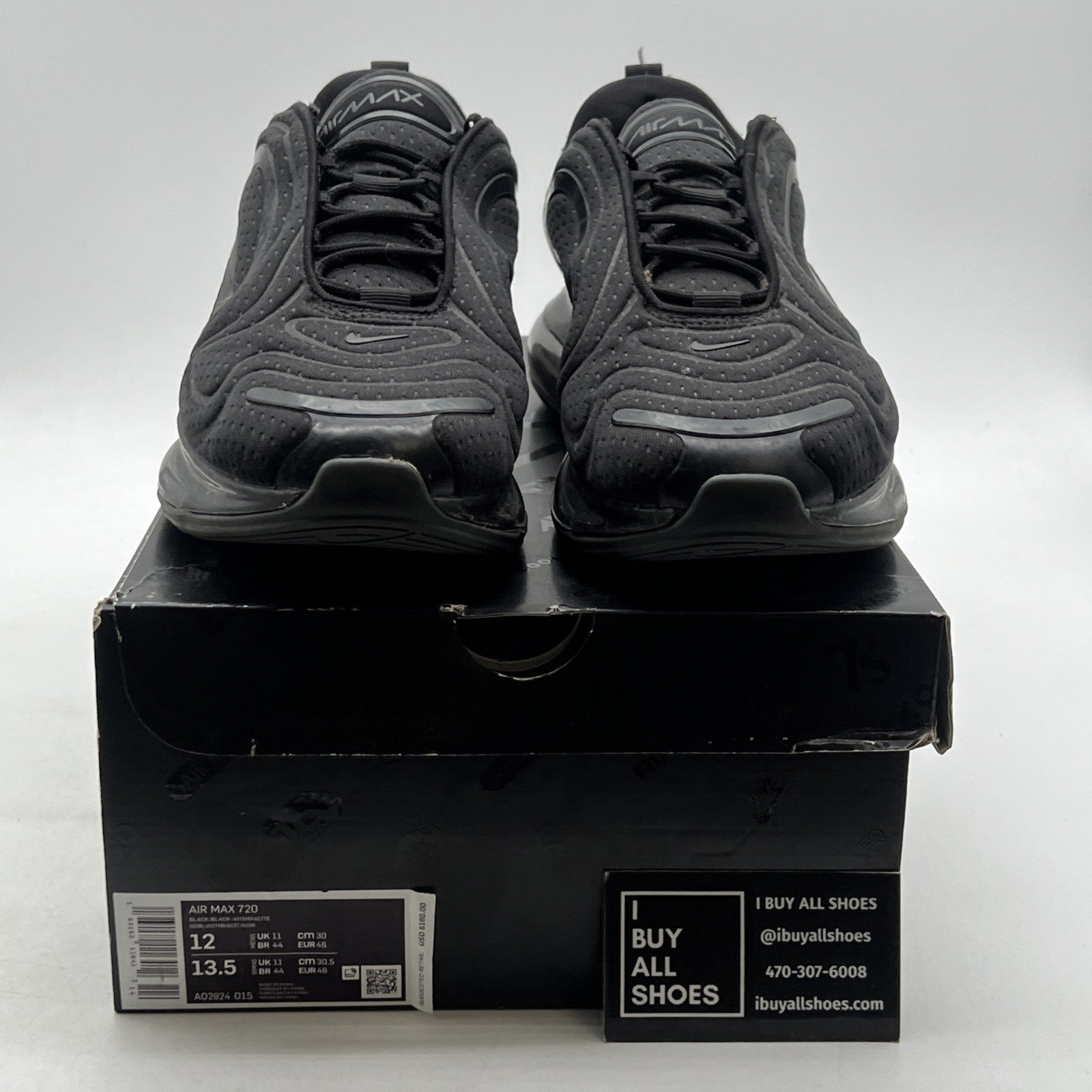 Size 12 - Nike Air Max 720 Triple Black (AO2924-015)