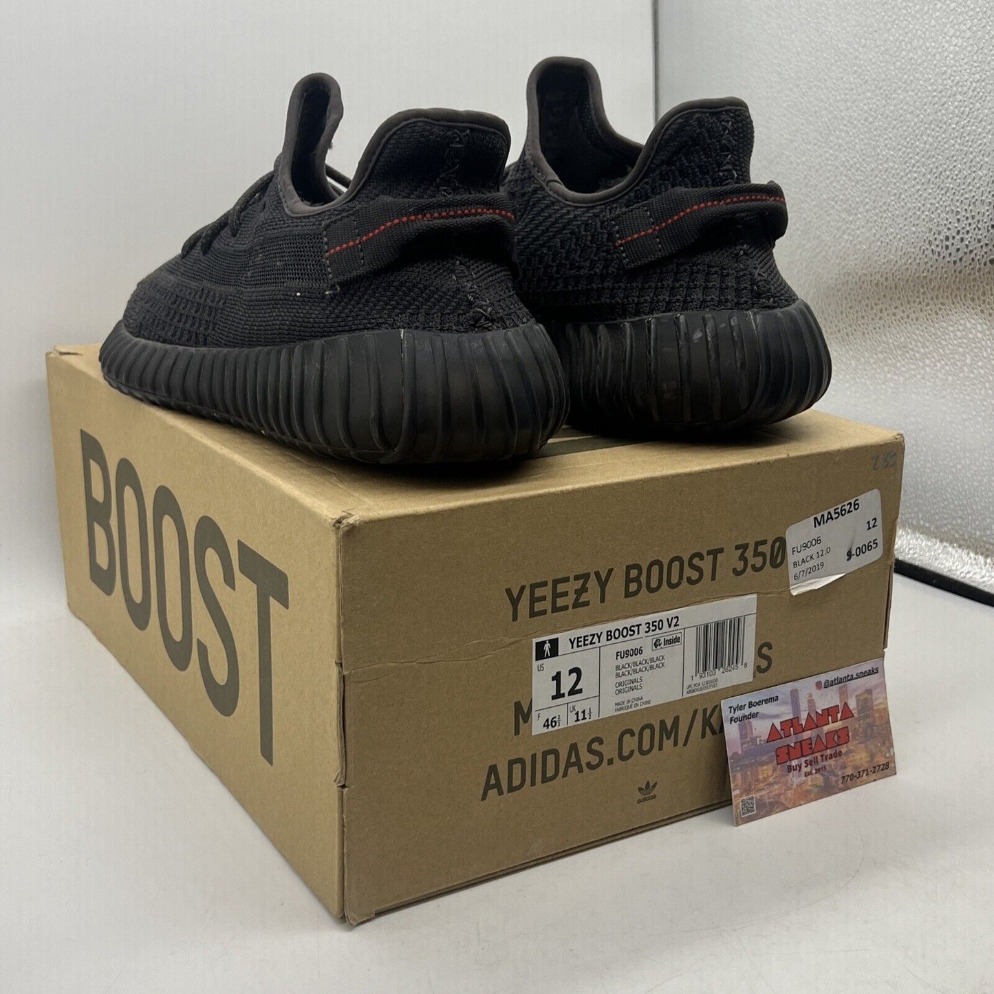 Size 12 - adidas Yeezy Boost 350 V2 Low Black Non-Reflective