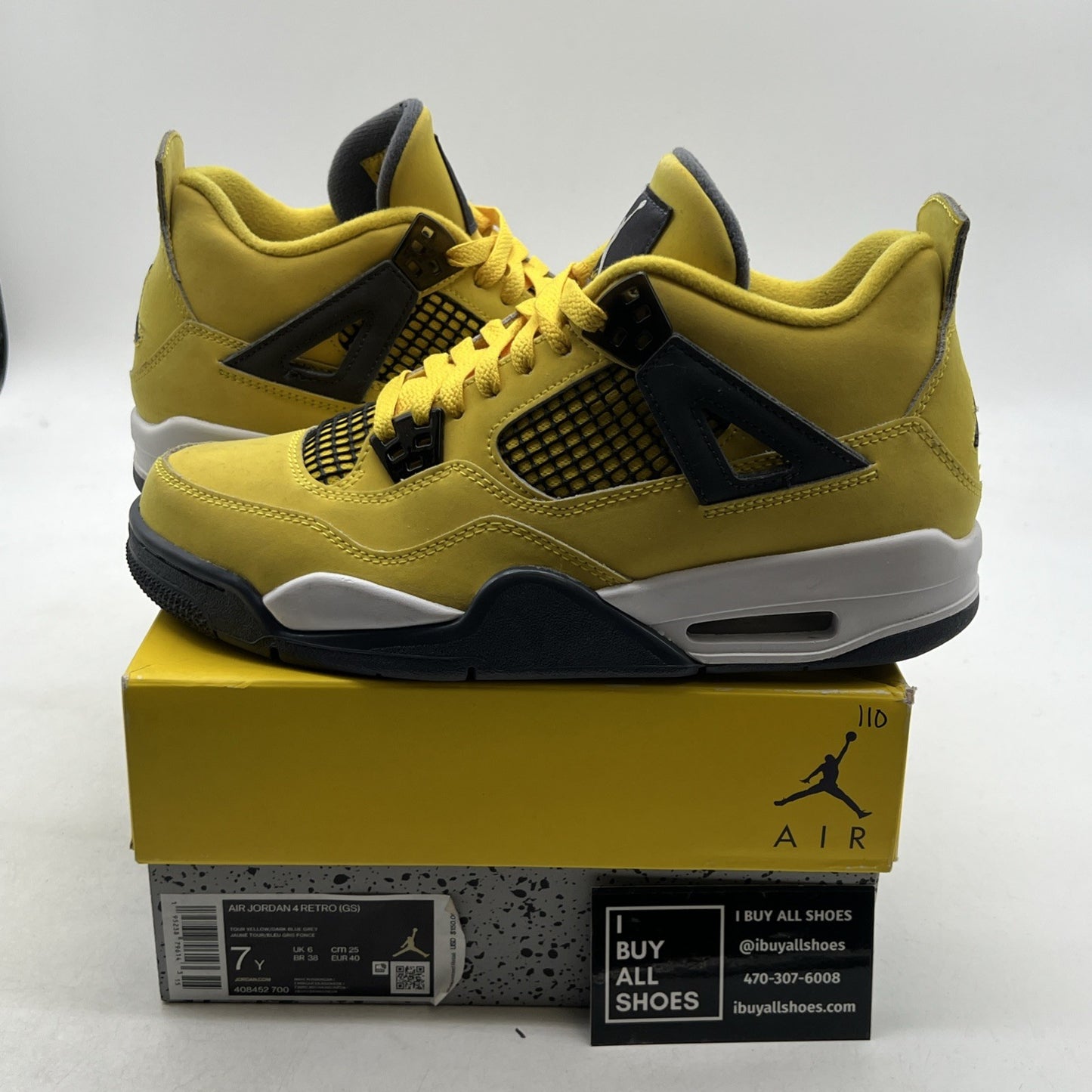 Size 7Y - Air Jordan 4 Retro GS Tour Yellow (408452-700)