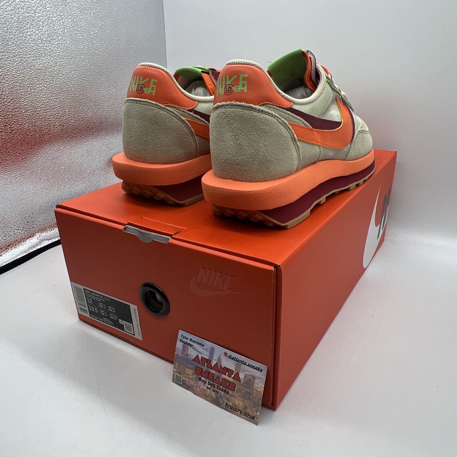Size 12 - Nike LDWaffle Deep Red/Green Bean/Orange Blaze Brand New Og All