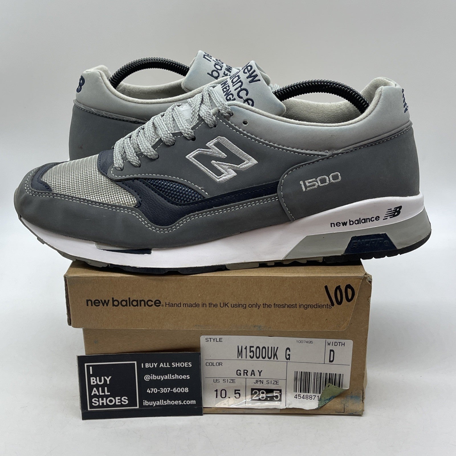 Size 10.5 - New Balance 1500 Made In England Steel Grey (U1500UKG)