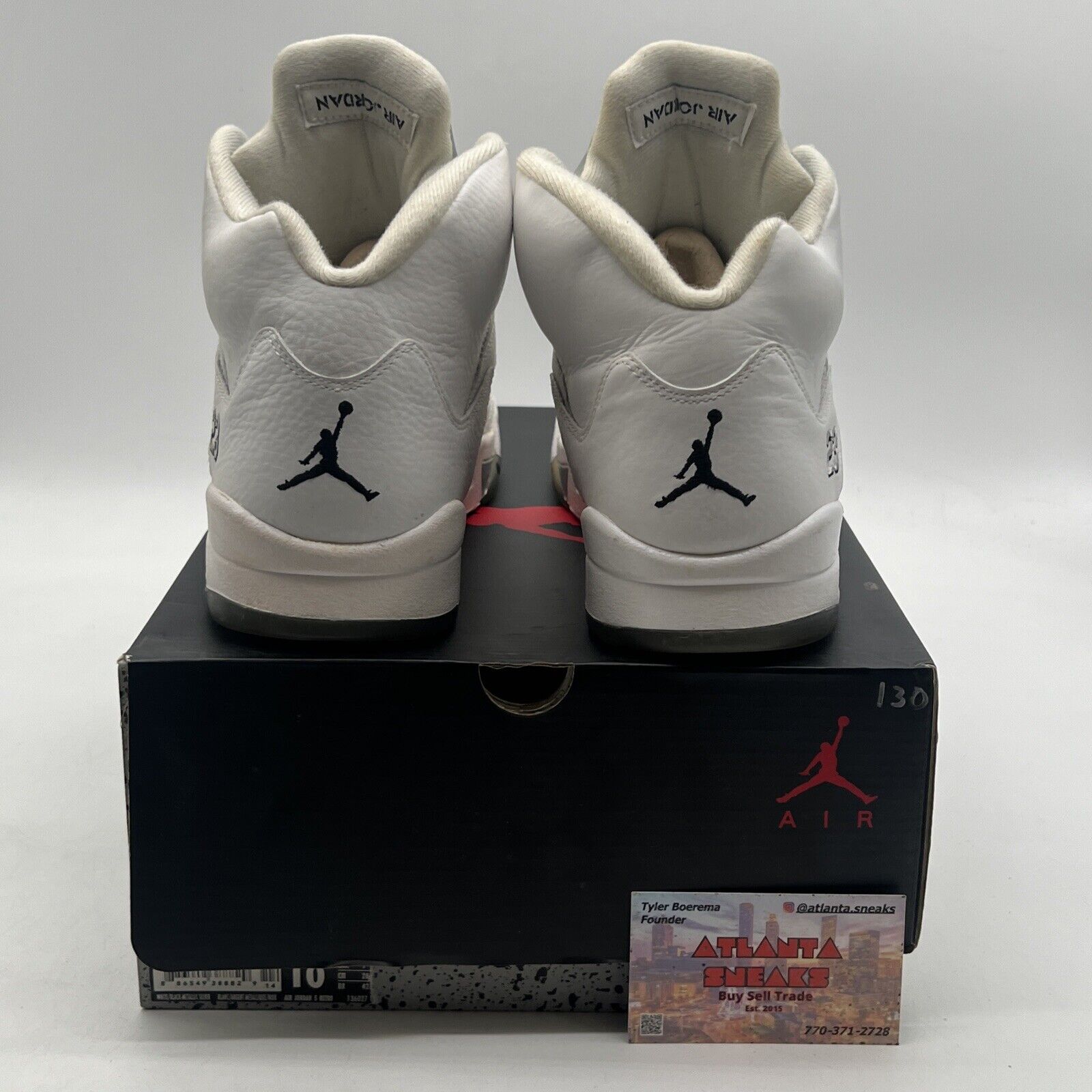 Size 10 - Air Jordan 5 Retro 2015 Metallic White (136027-130)