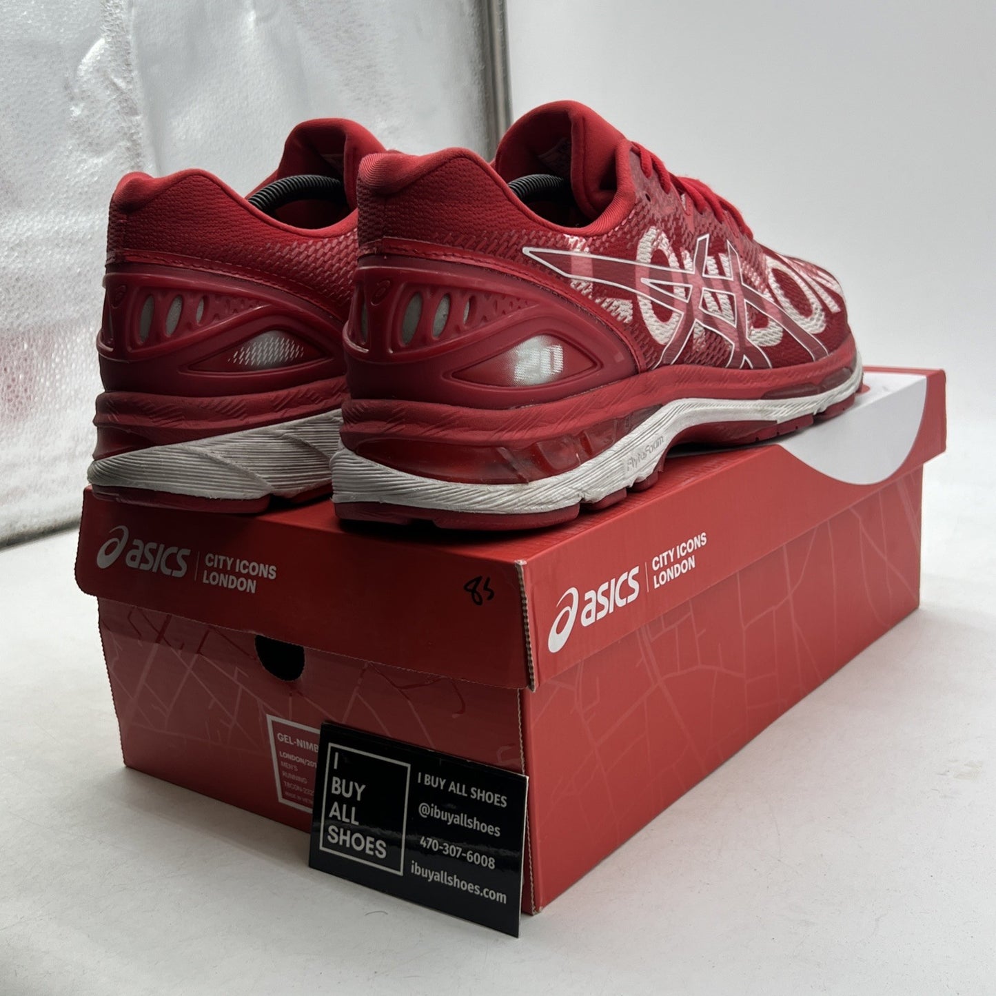 Size 11.5 - Asics Gel-Nimbus 20 City Icon London Ltd Edition Red (T8C0N-2323)
