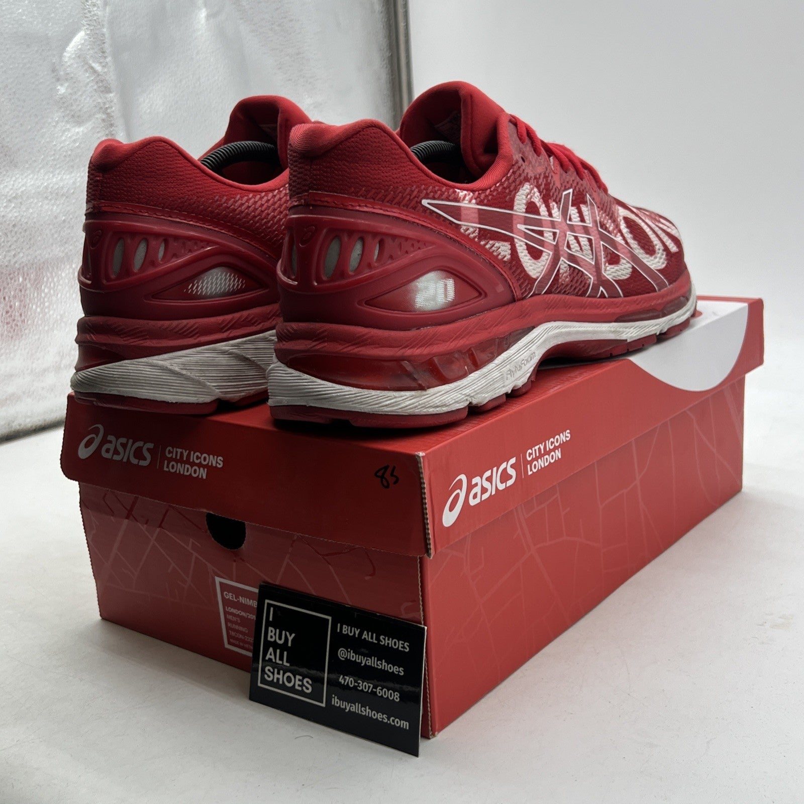 Size 11.5 - Asics Gel-Nimbus 20 City Icon London Ltd Edition Red (T8C0N-2323)