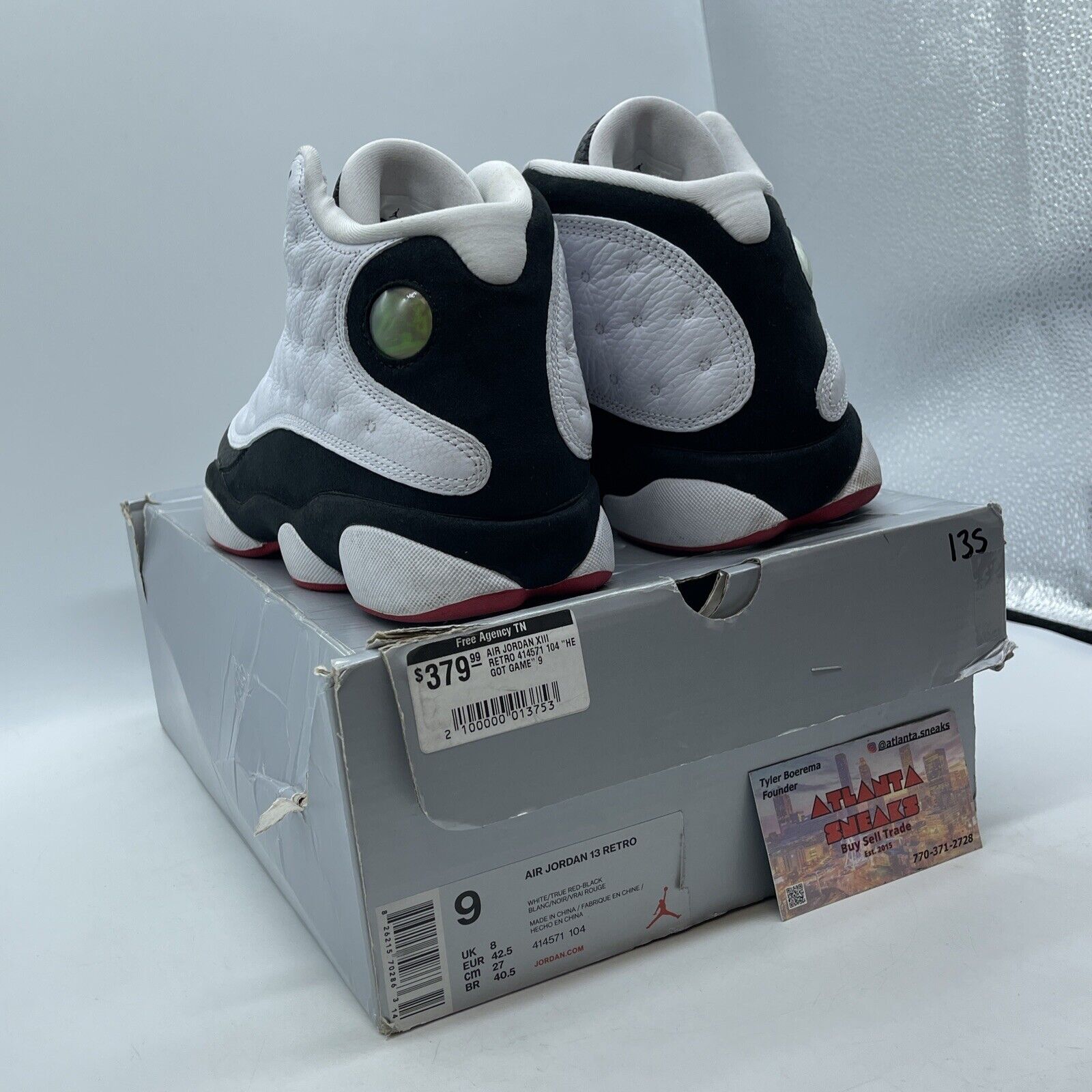 Size 9 - Jordan 13 Retro He Got Game 2018 White Red Black Suede (414571-104)