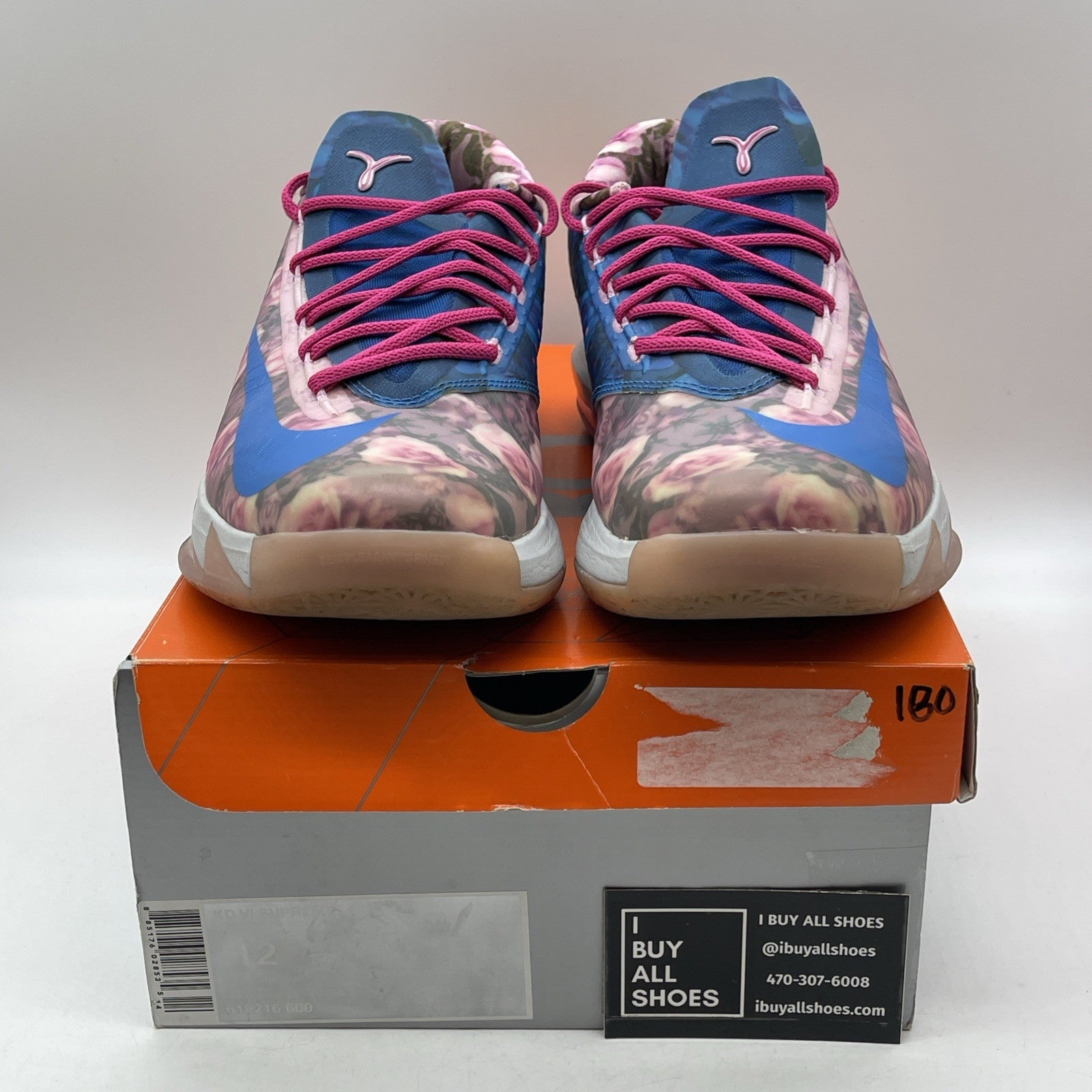 Size 12 - Nike KD 6 Supreme Aunt Pearl Blue Purple Leather (618216-600)