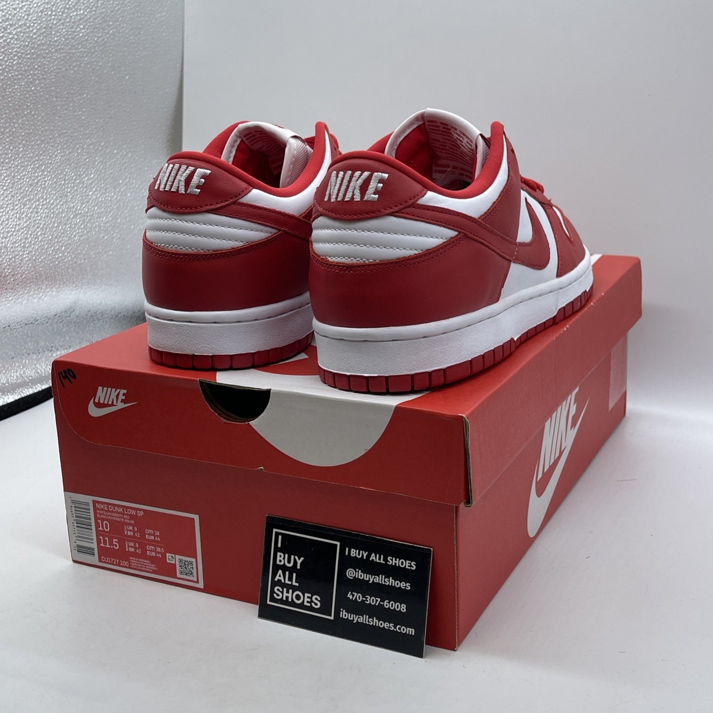 Size 10 - Nike Dunk Retro SP 2020 Low St. John's Red White Leather (CU1727-100)