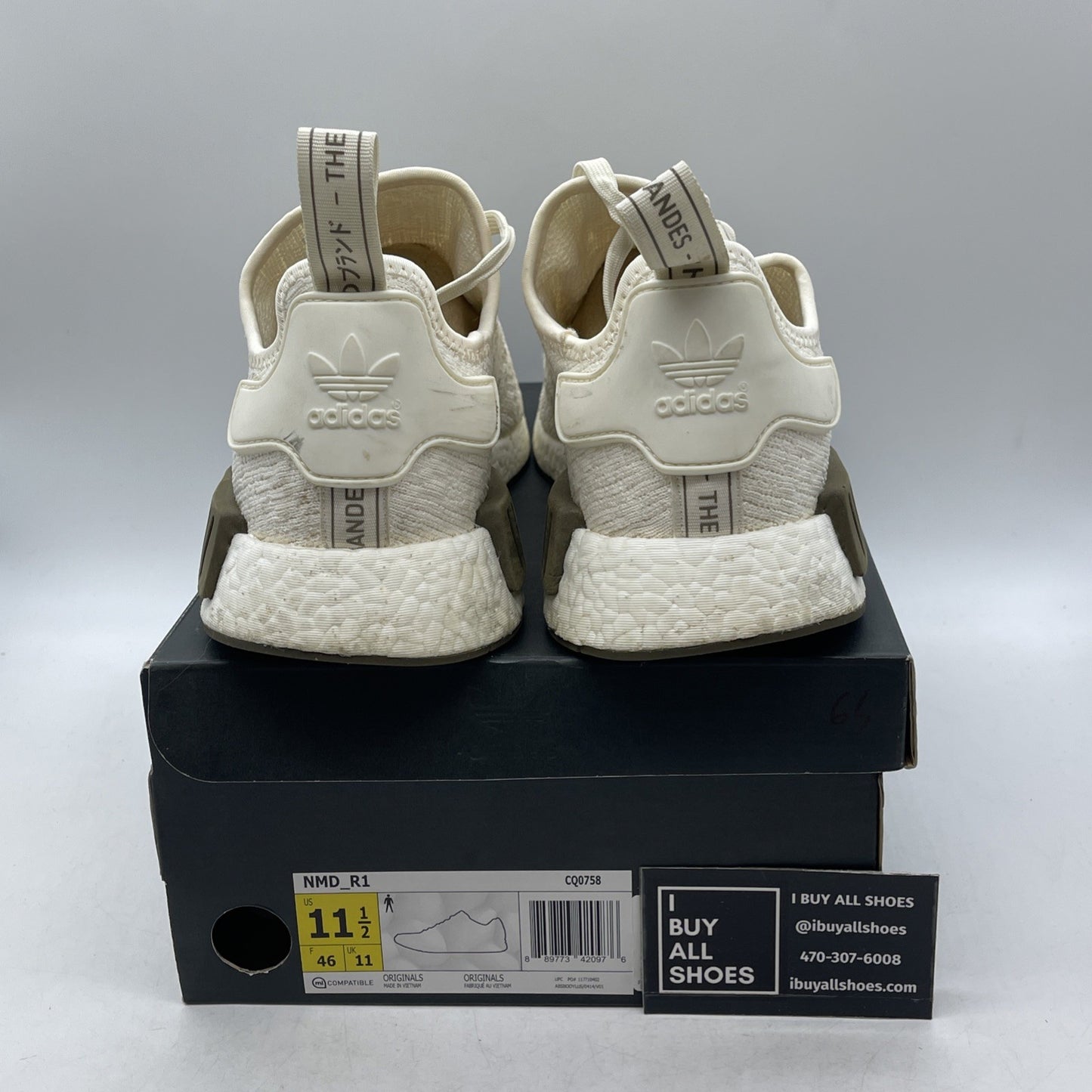 Size 11.5 - Adidas Champs Sports x NMD_R1 Chalk and Olive (CQ0758)