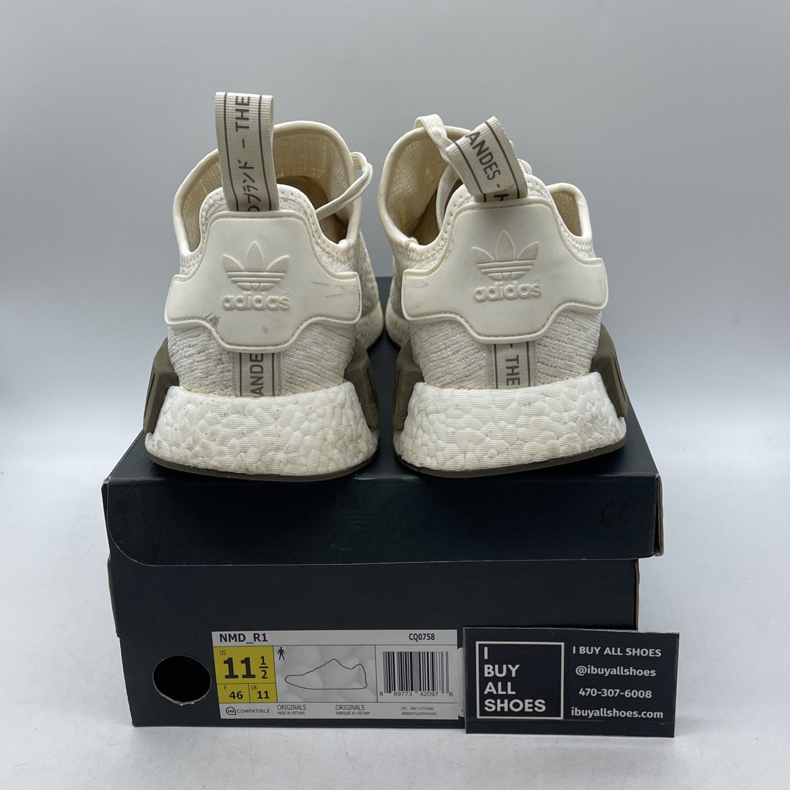 Size 11.5 - Adidas Champs Sports x NMD_R1 Chalk and Olive (CQ0758)