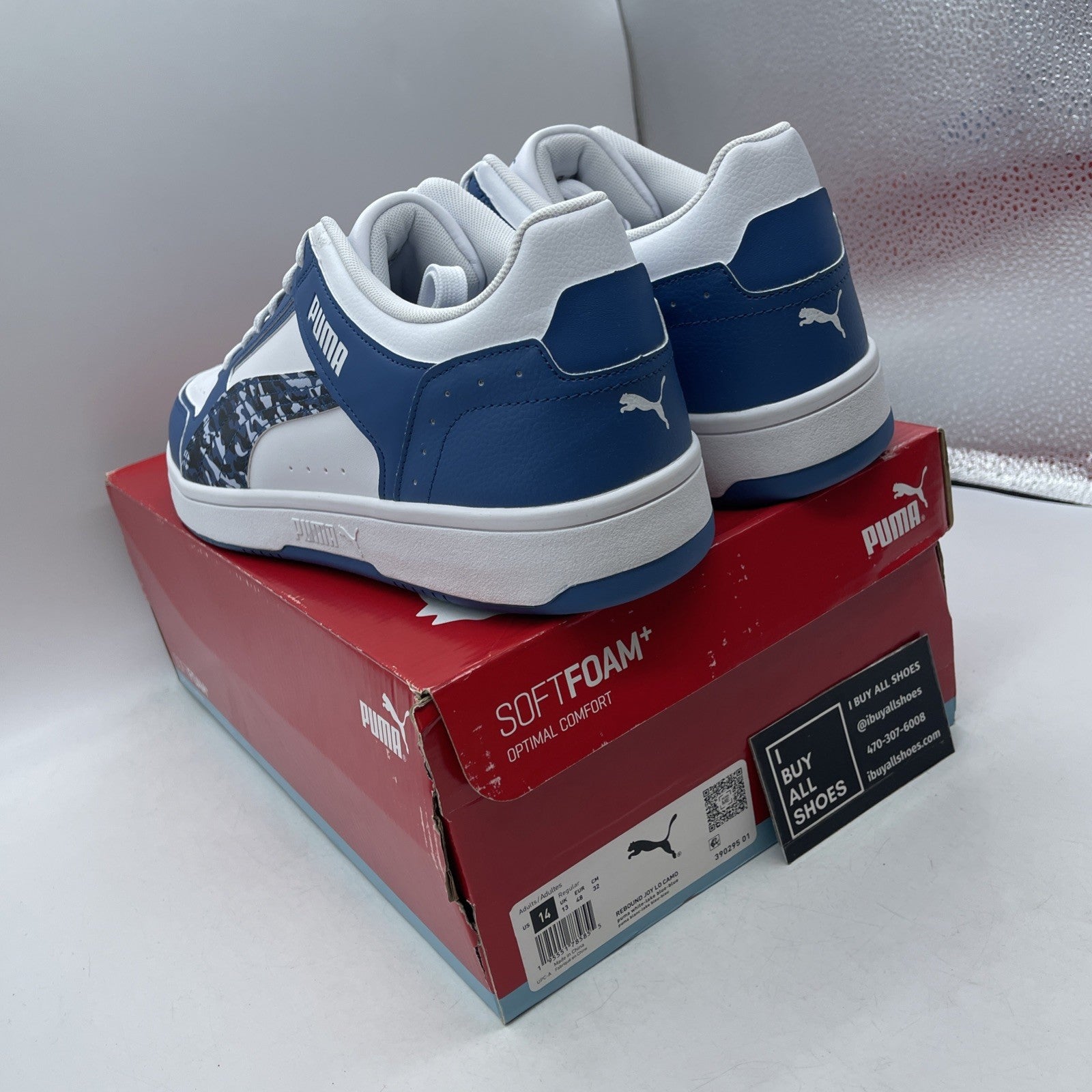 Size 14 - Puma Rebound Joy Low Lake Blue Camo (390295-01)