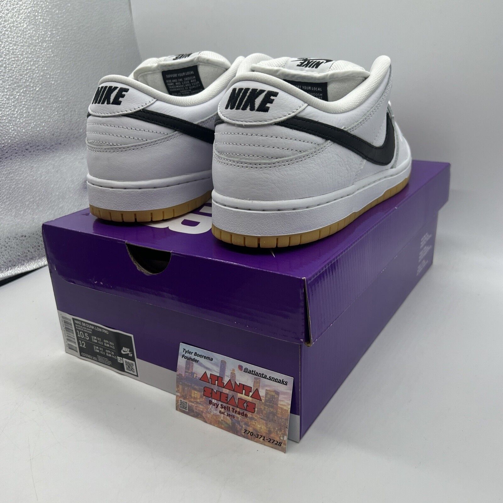 Size 10.5 - Nike SB Dunk Low White Gum Brand New Og All