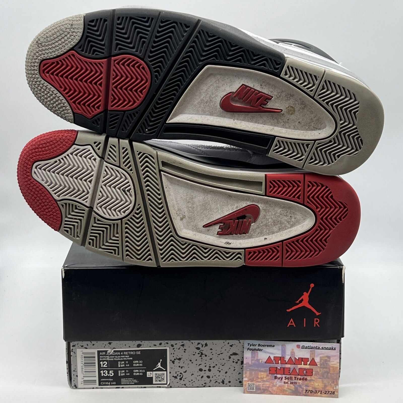 Size 12 - Jordan 4 Retro SE Mid What The 4 White Black Grey Red (CI1184-146)