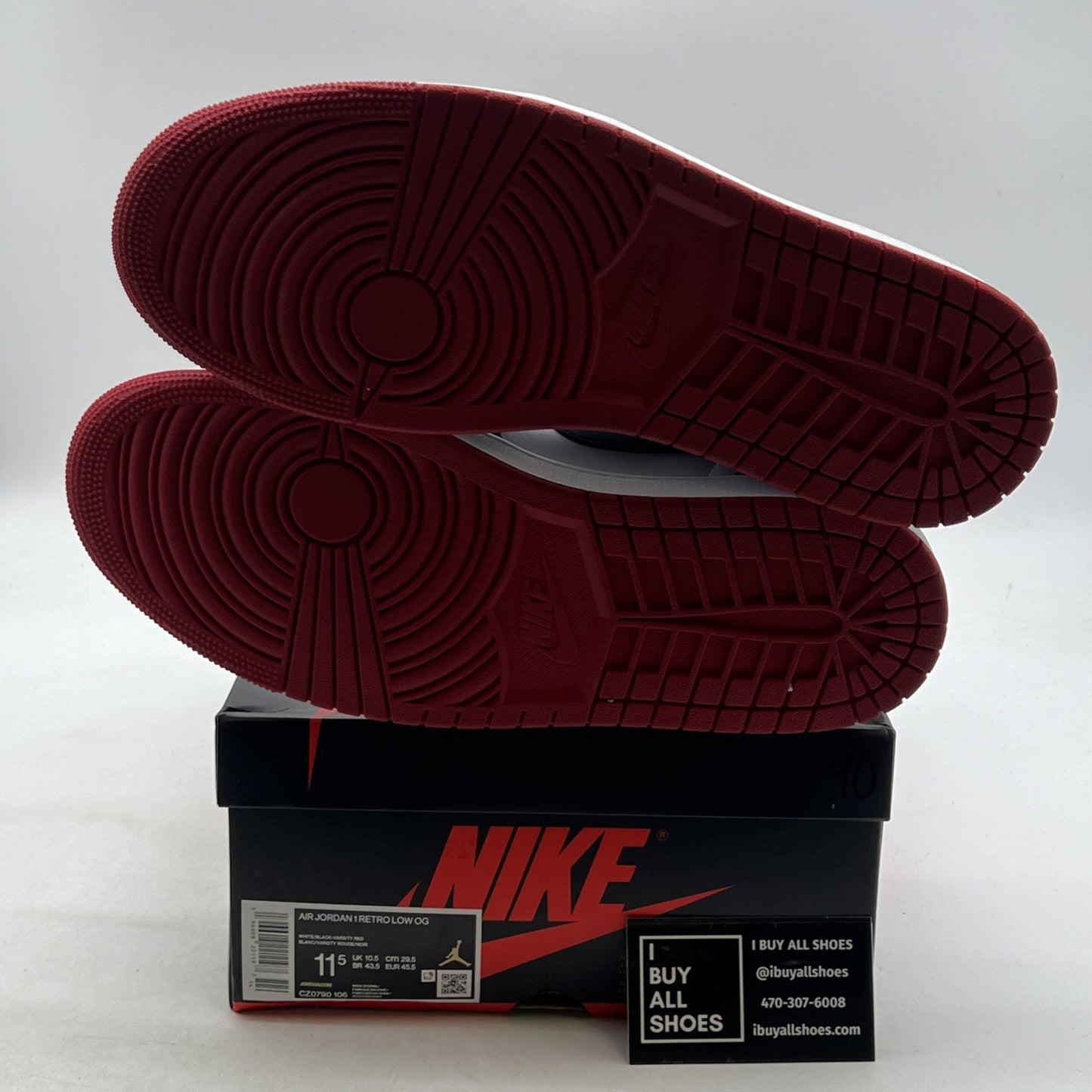 Size 11.5 - Air Jordan 1 Retro OG Low Black Toe (CZ0790-106)