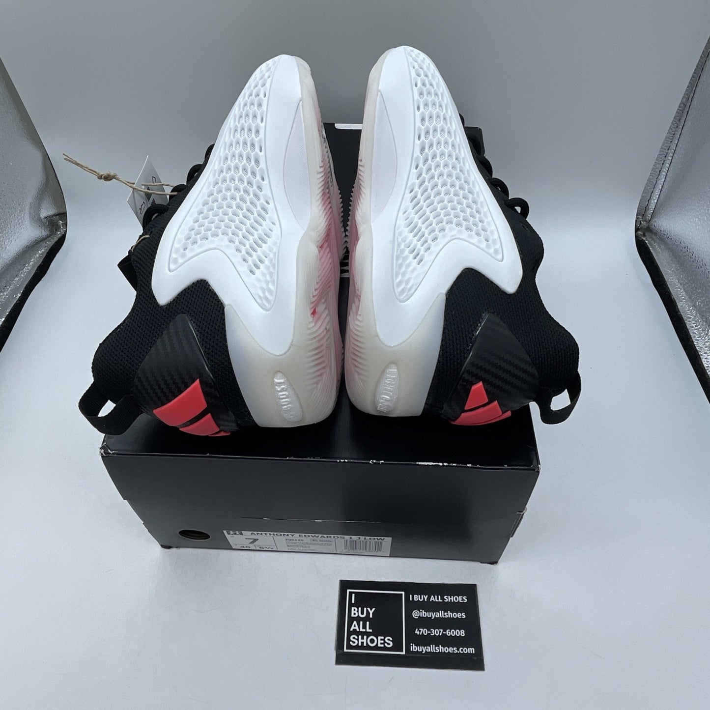 Size 7 - Adidas AE 1 Anthony Edwards LOW White Black Stormtrooper (JQ6140)