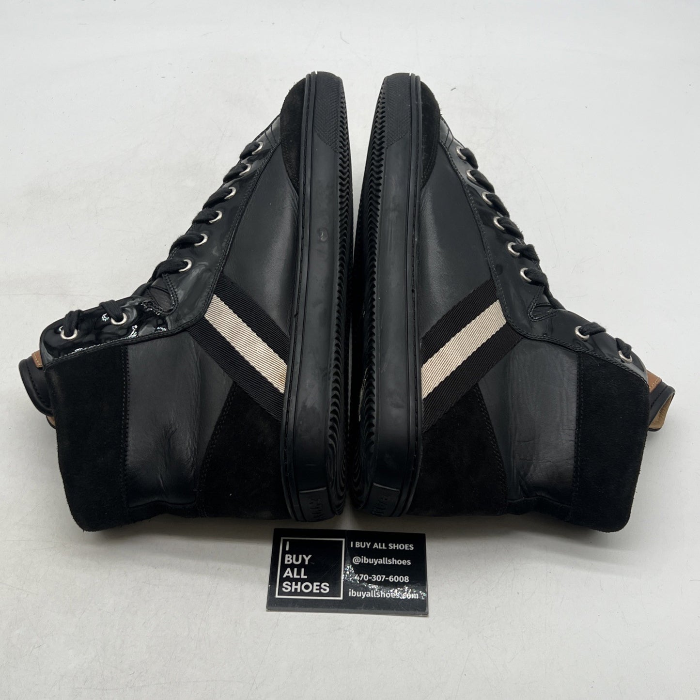 Size 12D - Bally Hedern High Top Mens Black Casual Classic Leather
