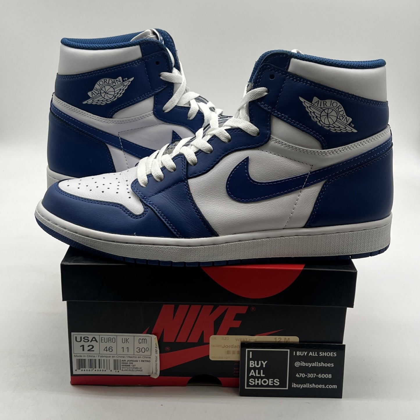 Size 12 - Air Jordan 1 Retro High OG Storm Blue 2016 (555088-127)