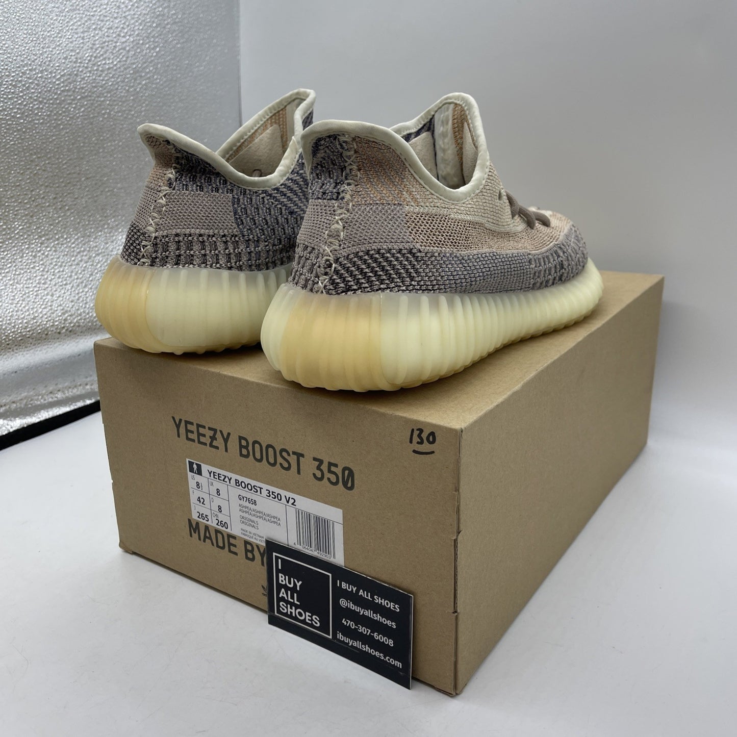 Size 8.5 - adidas Yeezy Boost 350 V2 Ash Pearl Purple Yellow (BY7658)