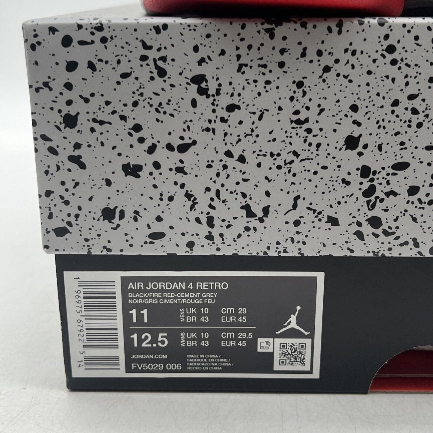 Size 11 - Air Jordan 4 Retro Bred Reimagined Red Grey Leather (FV5029-006)