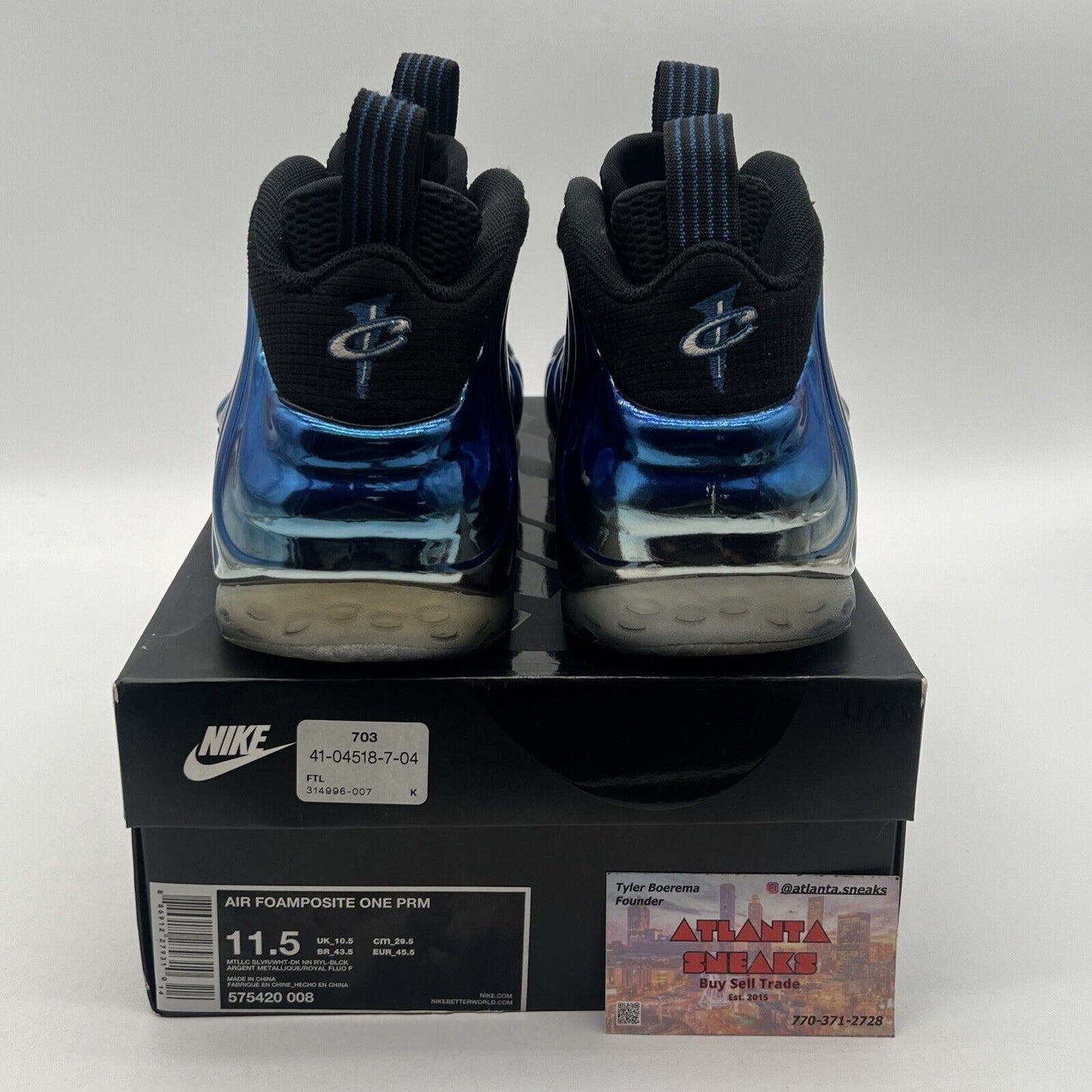 Size 11.5 - Nike Air Foamposite One PRM Blue Mirror (575420-008)